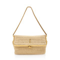 Saint Laurent Raffia Monogram Sac Charniere Medium Shoulder Bag
