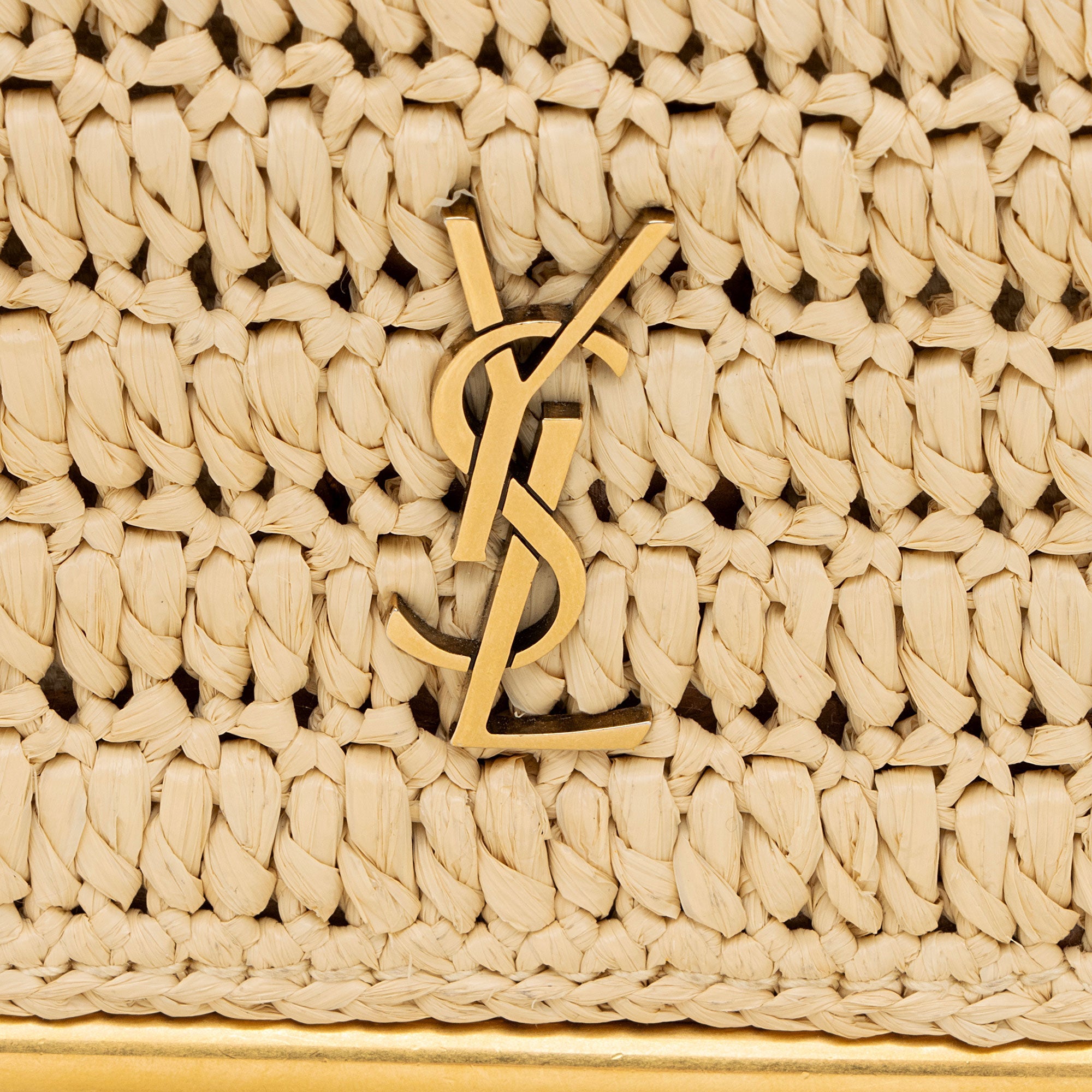 Saint Laurent Raffia Monogram Sac Charniere Medium Shoulder Bag