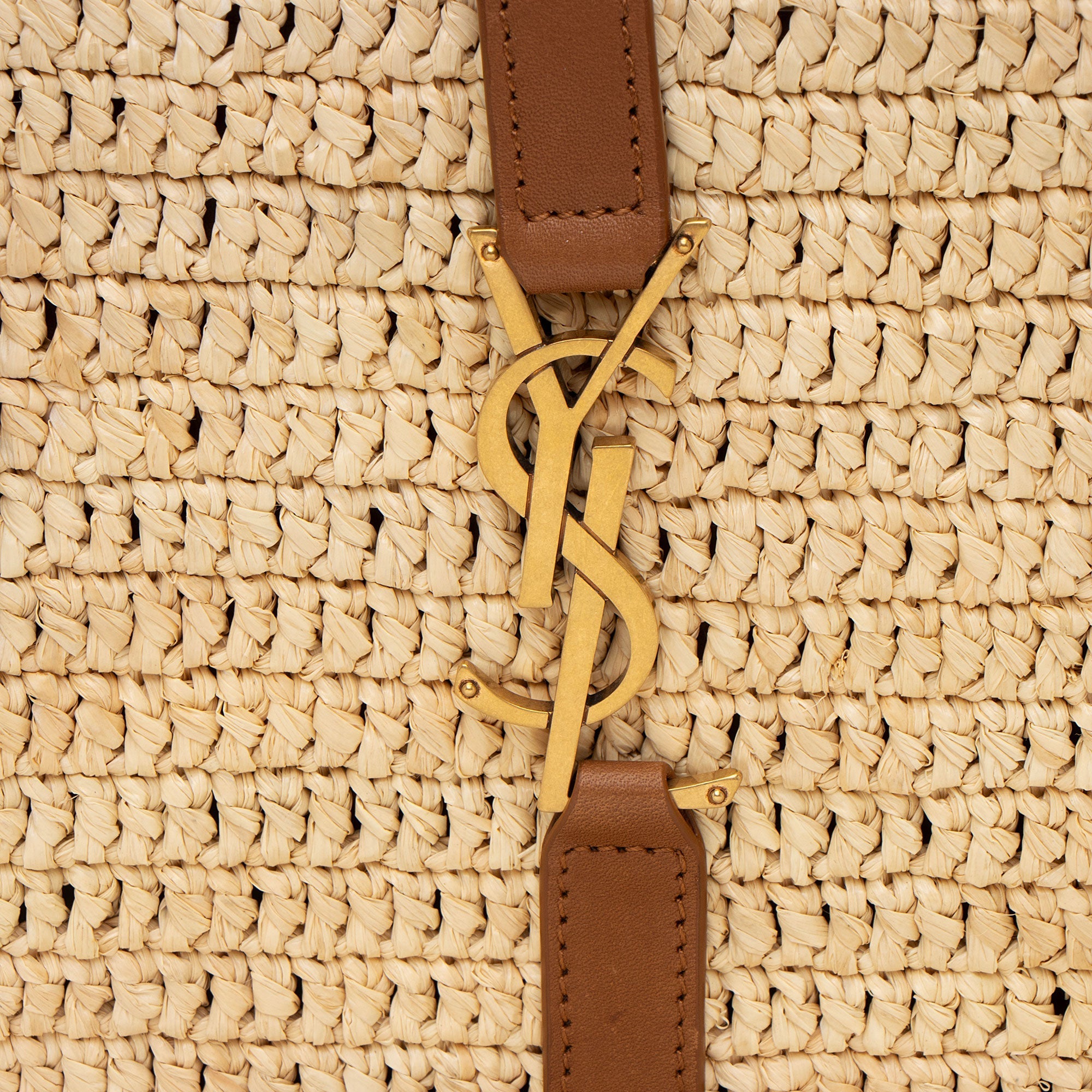 Saint Laurent Raffia Panier Rectangle Tote (SHF-QgBIXZ)
