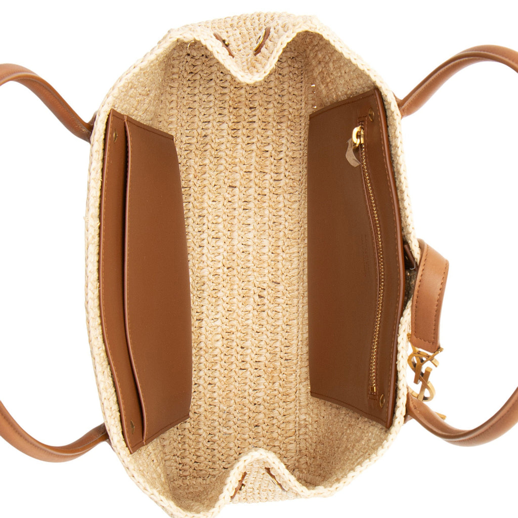 Saint Laurent Raffia Panier Rectangle Tote (SHF-QgBIXZ)