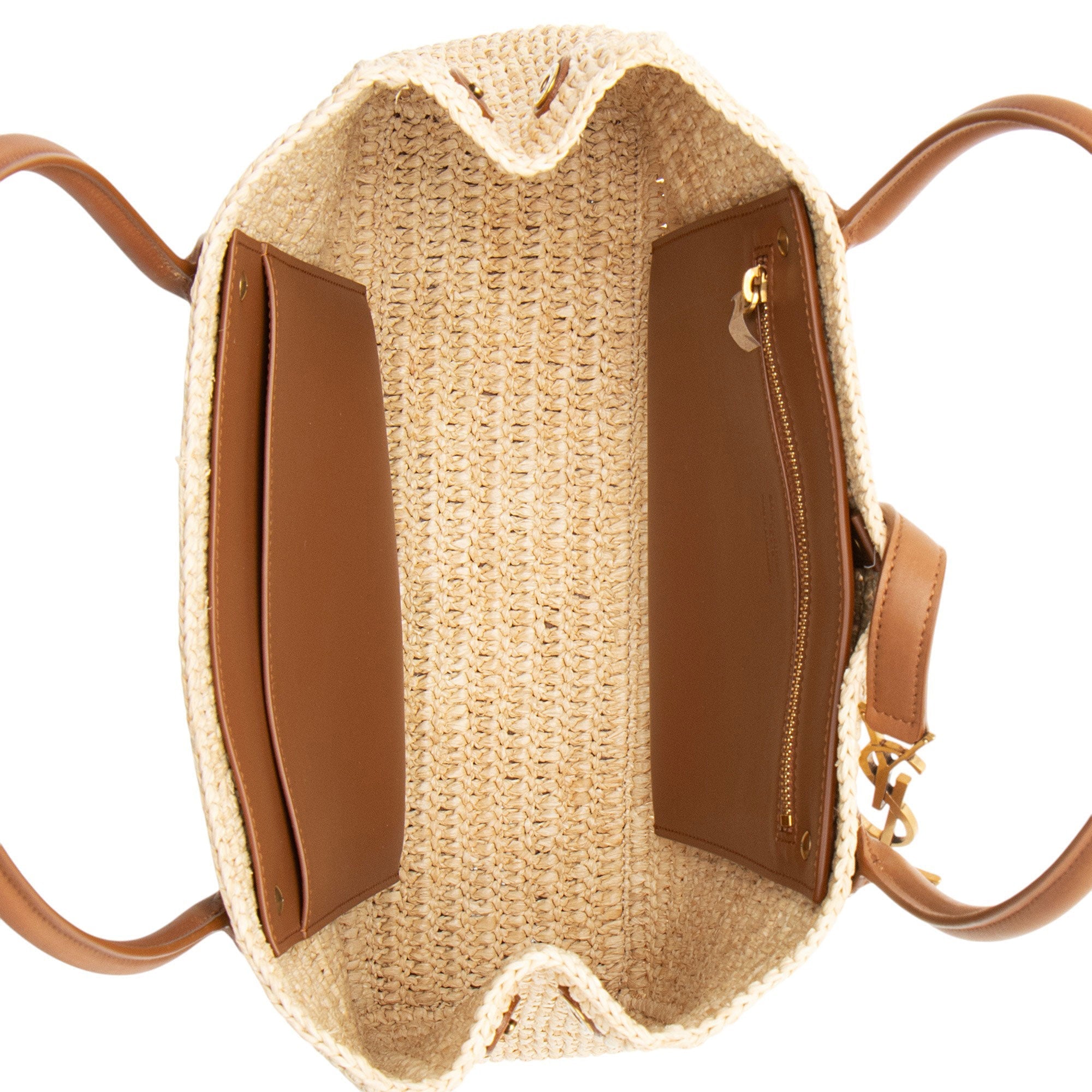 Saint Laurent Raffia Panier Rectangle Tote (SHF-QgBIXZ)