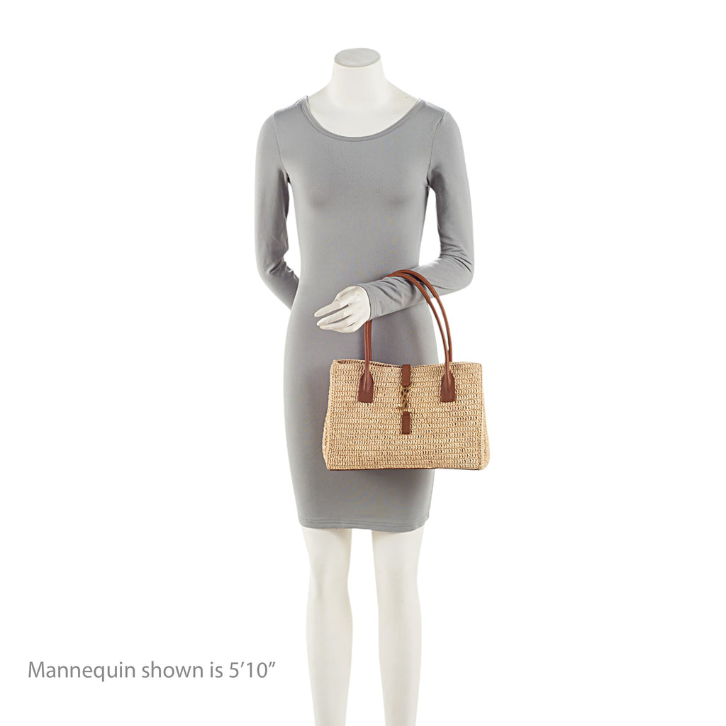 Saint Laurent Raffia Panier Rectangle Tote (SHF-QgBIXZ)