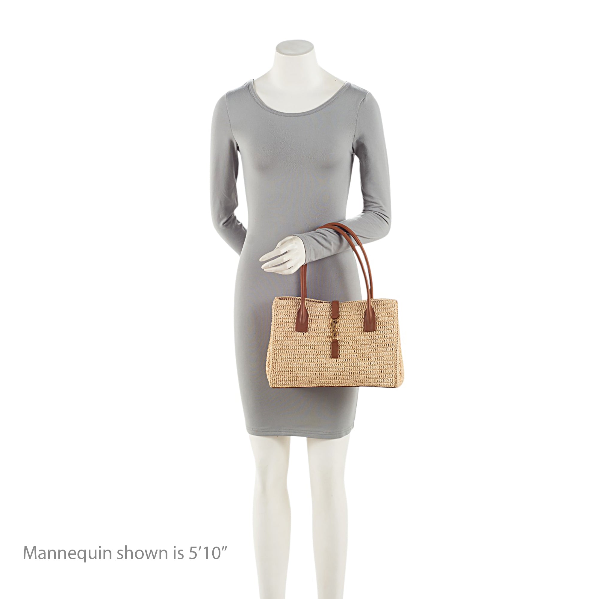 Saint Laurent Raffia Panier Rectangle Tote (SHF-QgBIXZ)