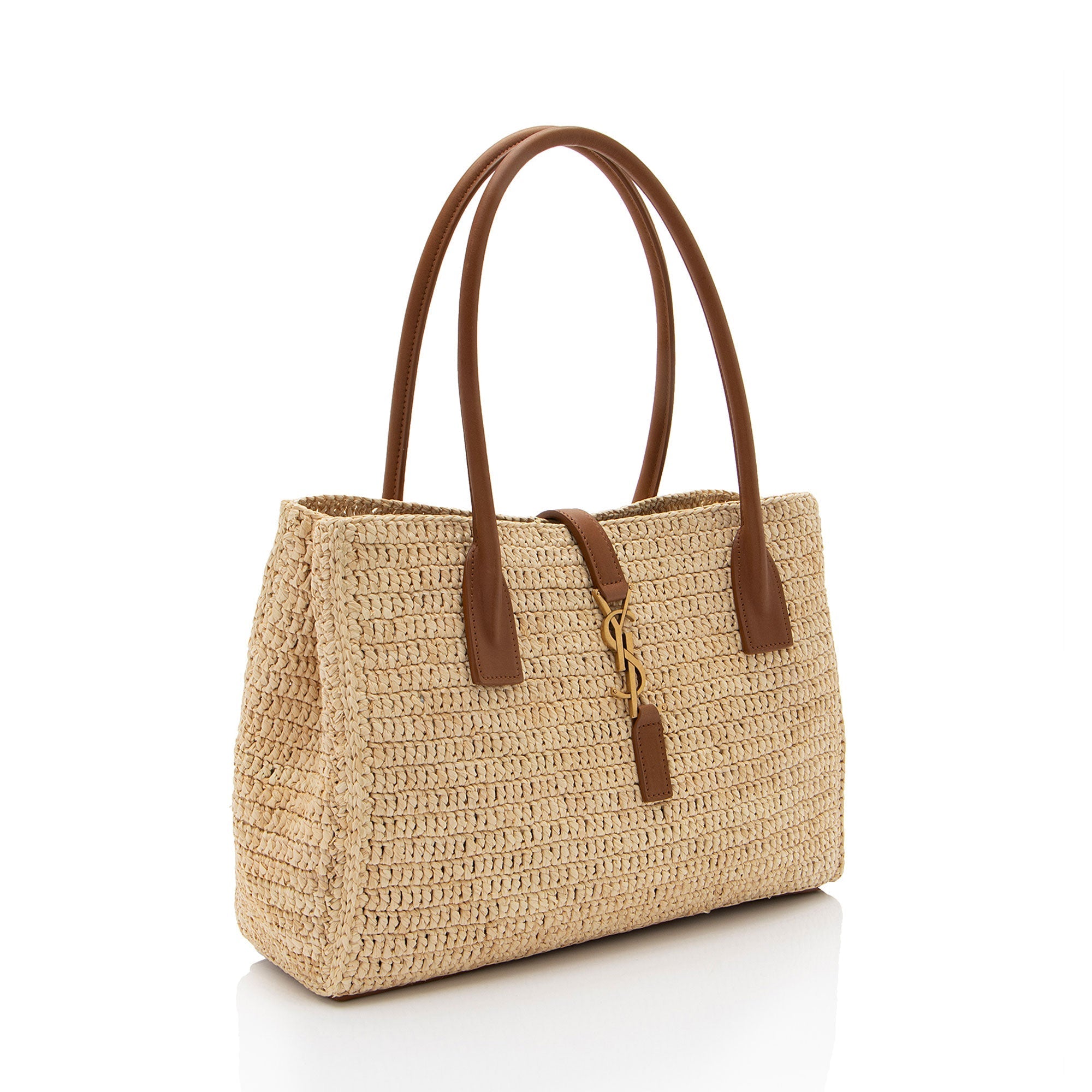 Saint Laurent Raffia Panier Rectangle Tote (SHF-QgBIXZ)