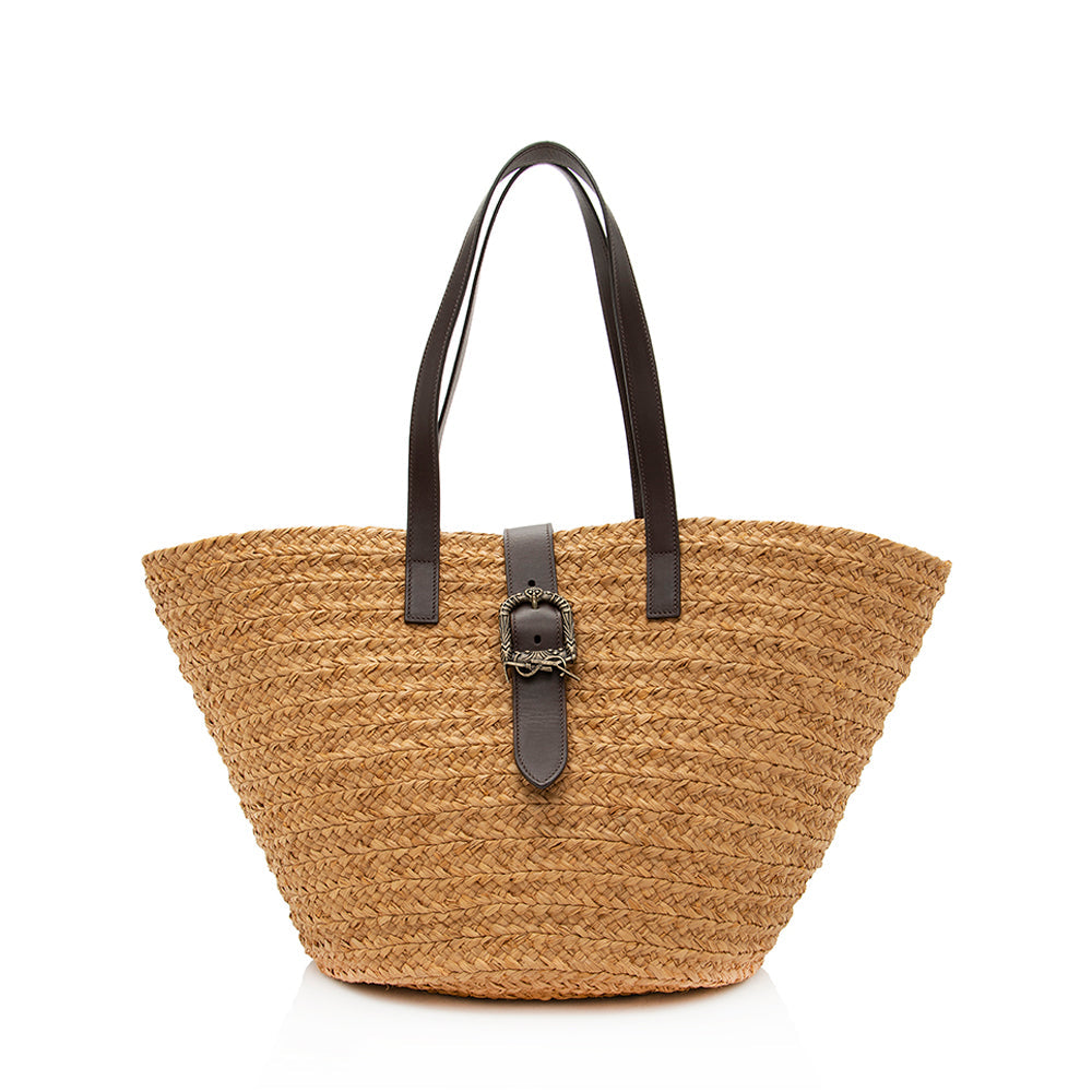 Saint Laurent Raffia Panier Tote (SHF-19939)