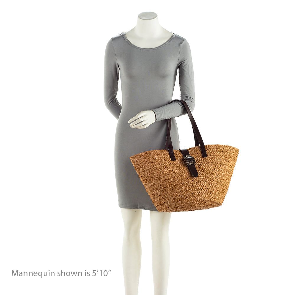 Saint Laurent Raffia Panier Tote (SHF-19939)