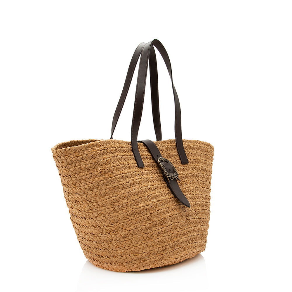 Saint Laurent Raffia Panier Tote (SHF-19939)