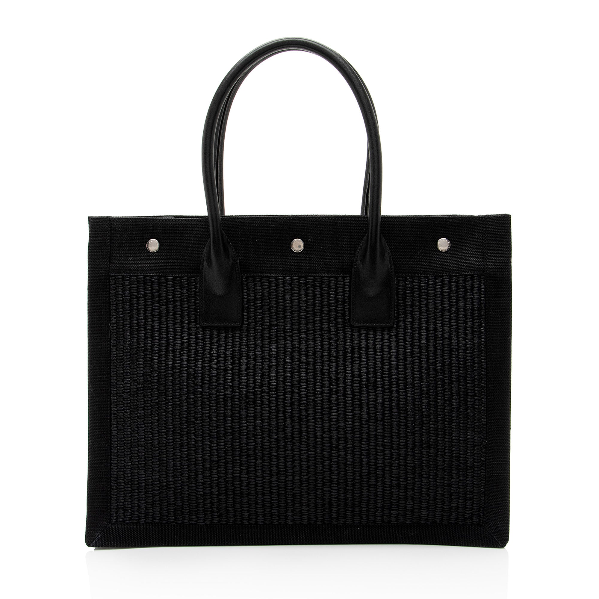 Saint Laurent Raffia Rive Gauche Small Tote (SHF-o84soV)