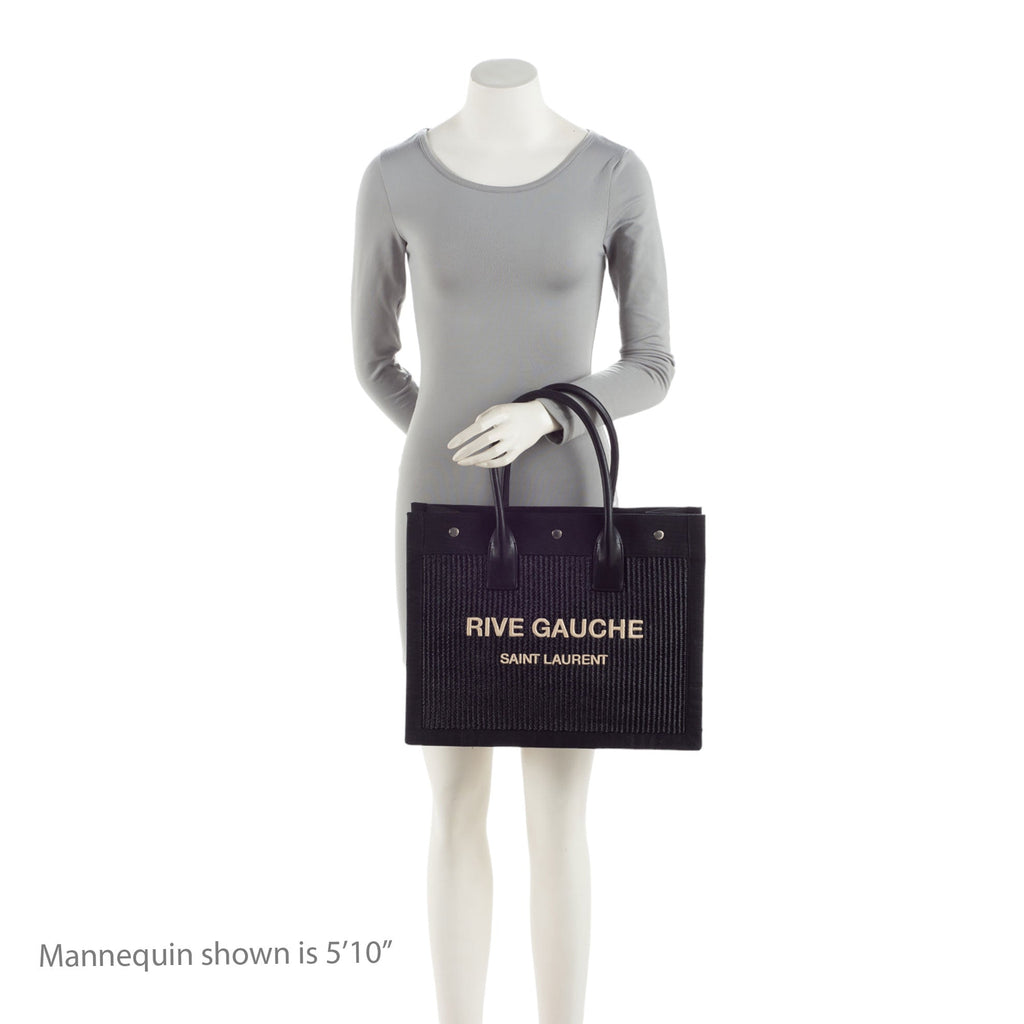 Saint Laurent Raffia Rive Gauche Small Tote (SHF-o84soV)