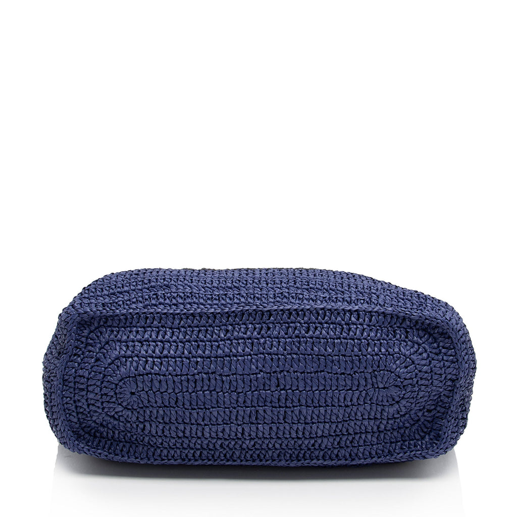 Saint Laurent Raffia Crochet Rive Gauche Tote (SHF-wRDZQh)