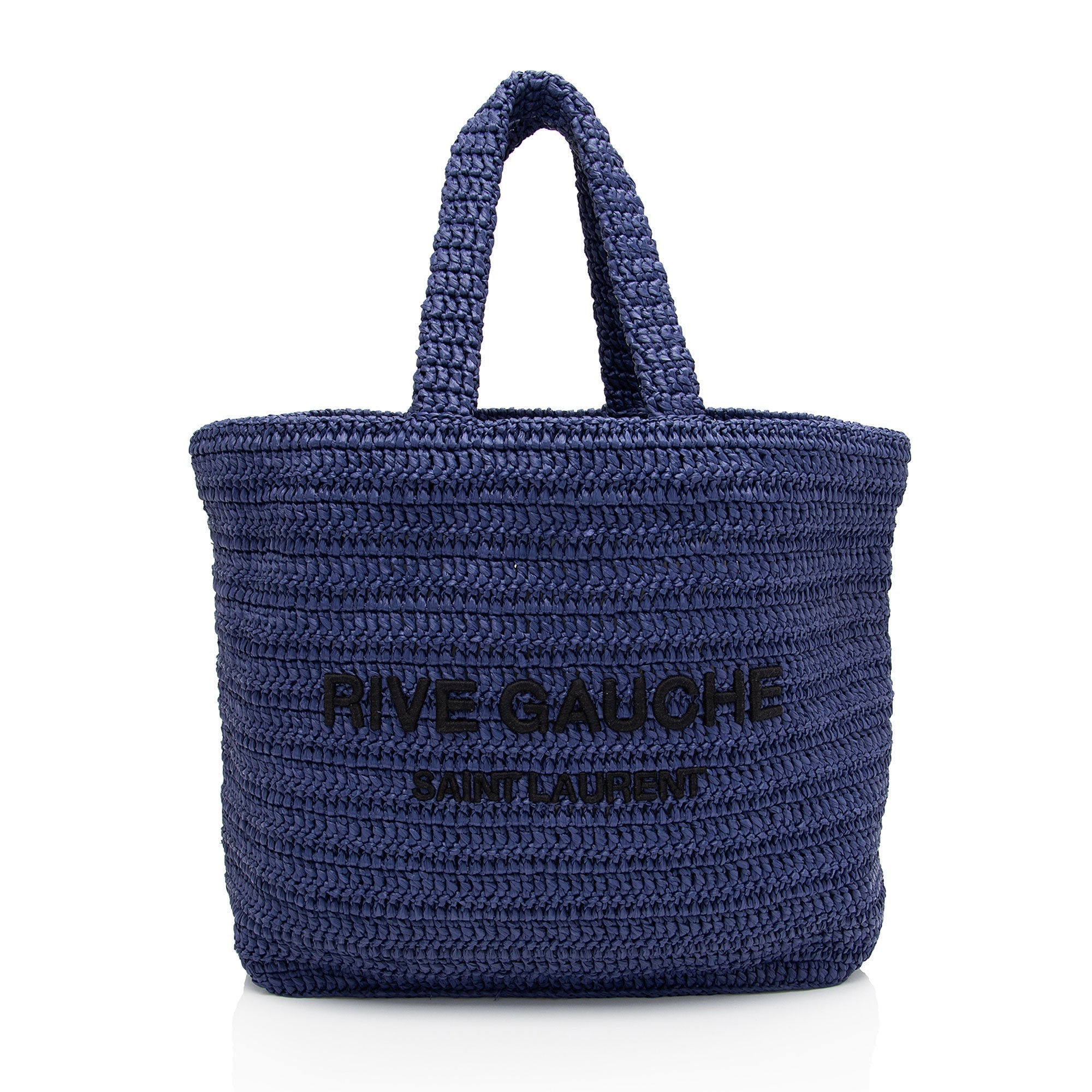 Saint Laurent Raffia Crochet Rive Gauche Tote (SHF-wRDZQh)