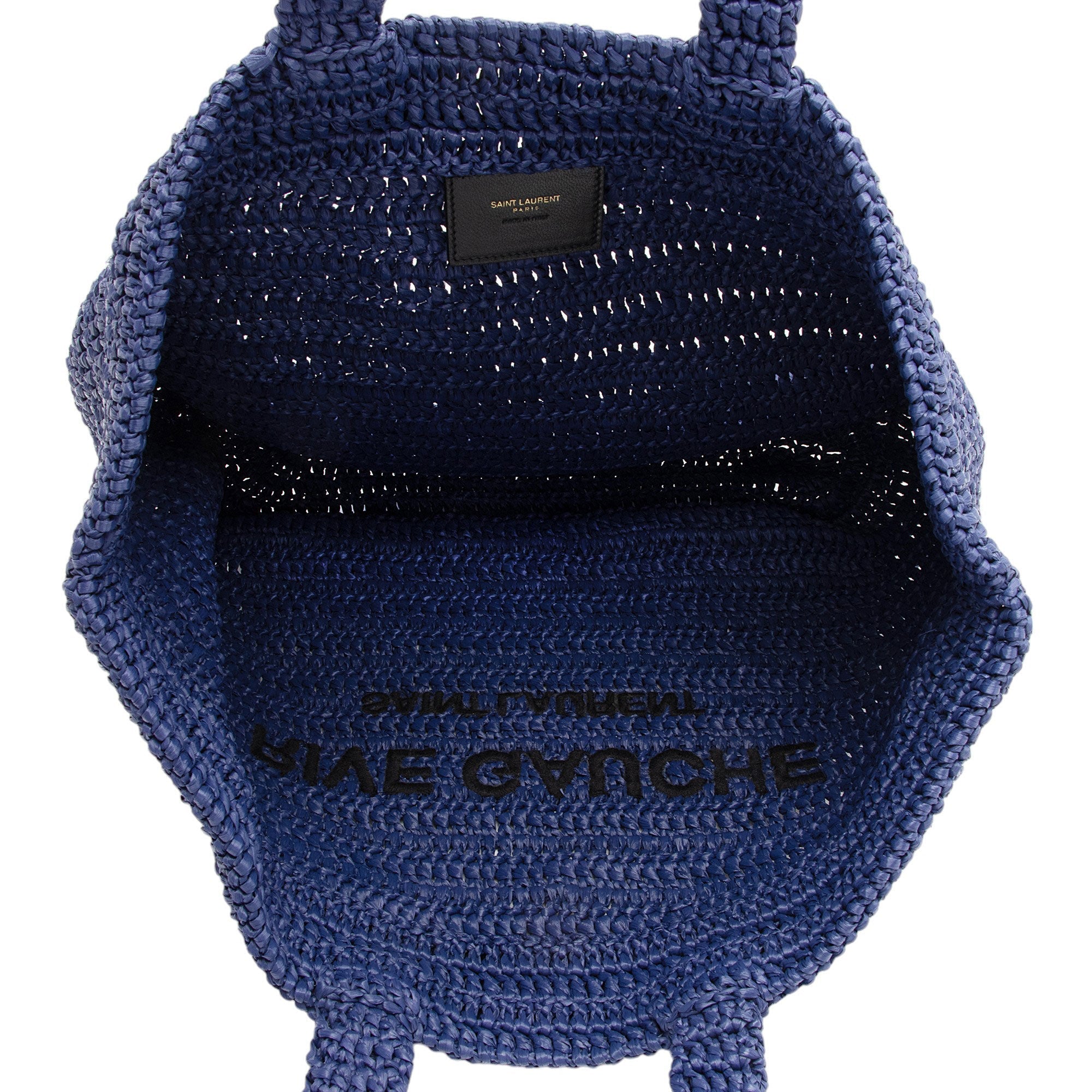 Saint Laurent Raffia Crochet Rive Gauche Tote (SHF-wRDZQh)