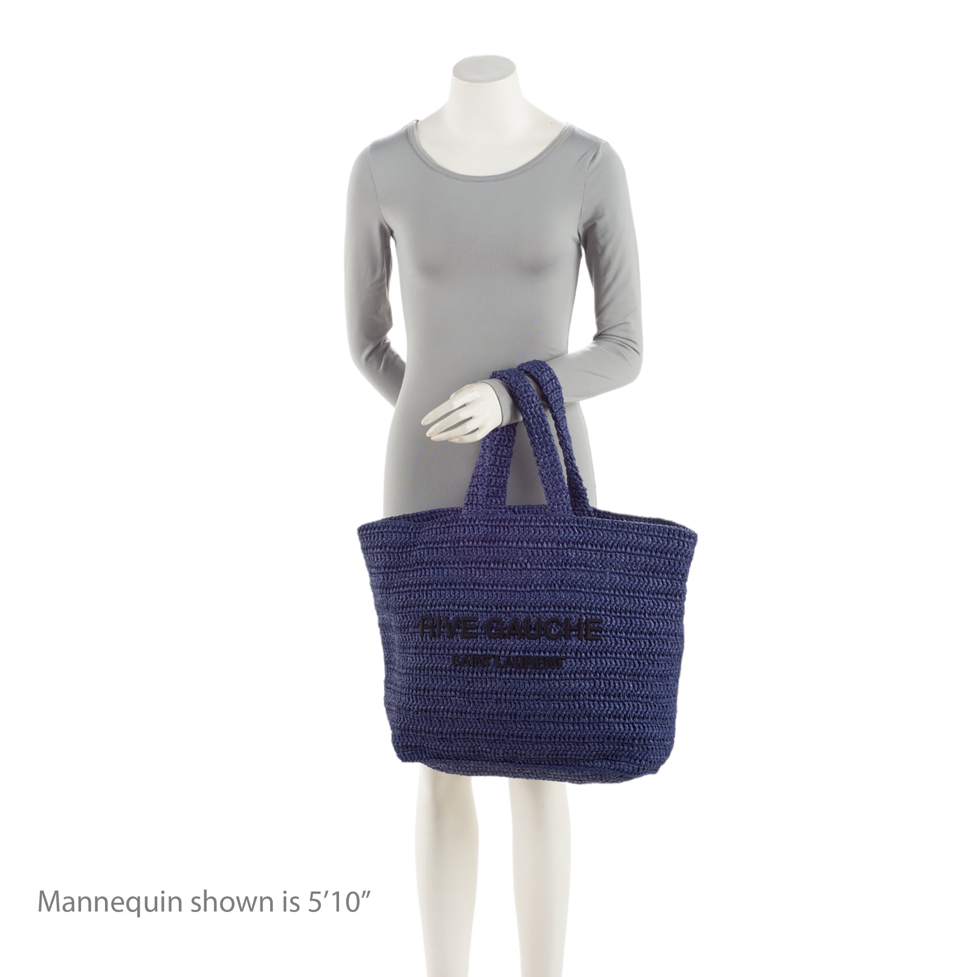 Saint Laurent Raffia Crochet Rive Gauche Tote (SHF-wRDZQh)