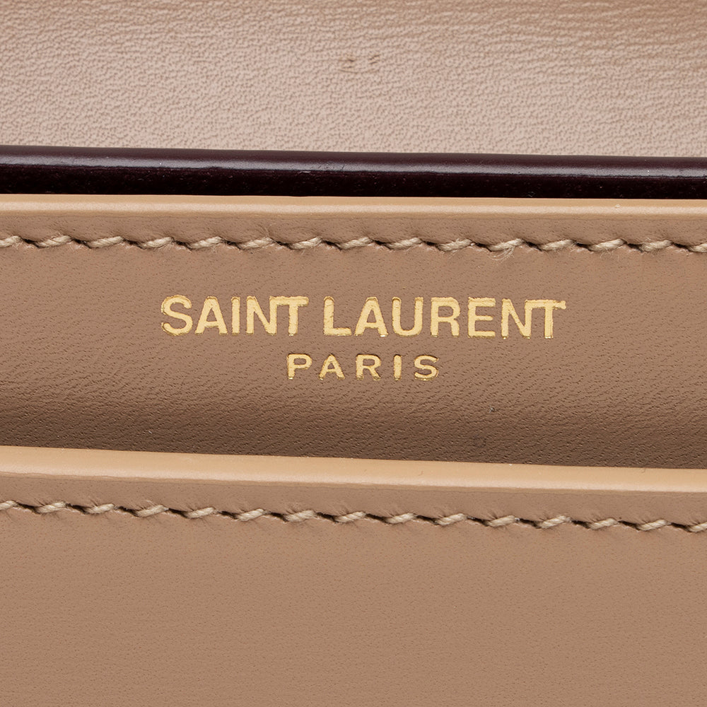 Saint Laurent Smooth Calfskin Monogram Cassandra Shoulder Bag (SHF-14588)