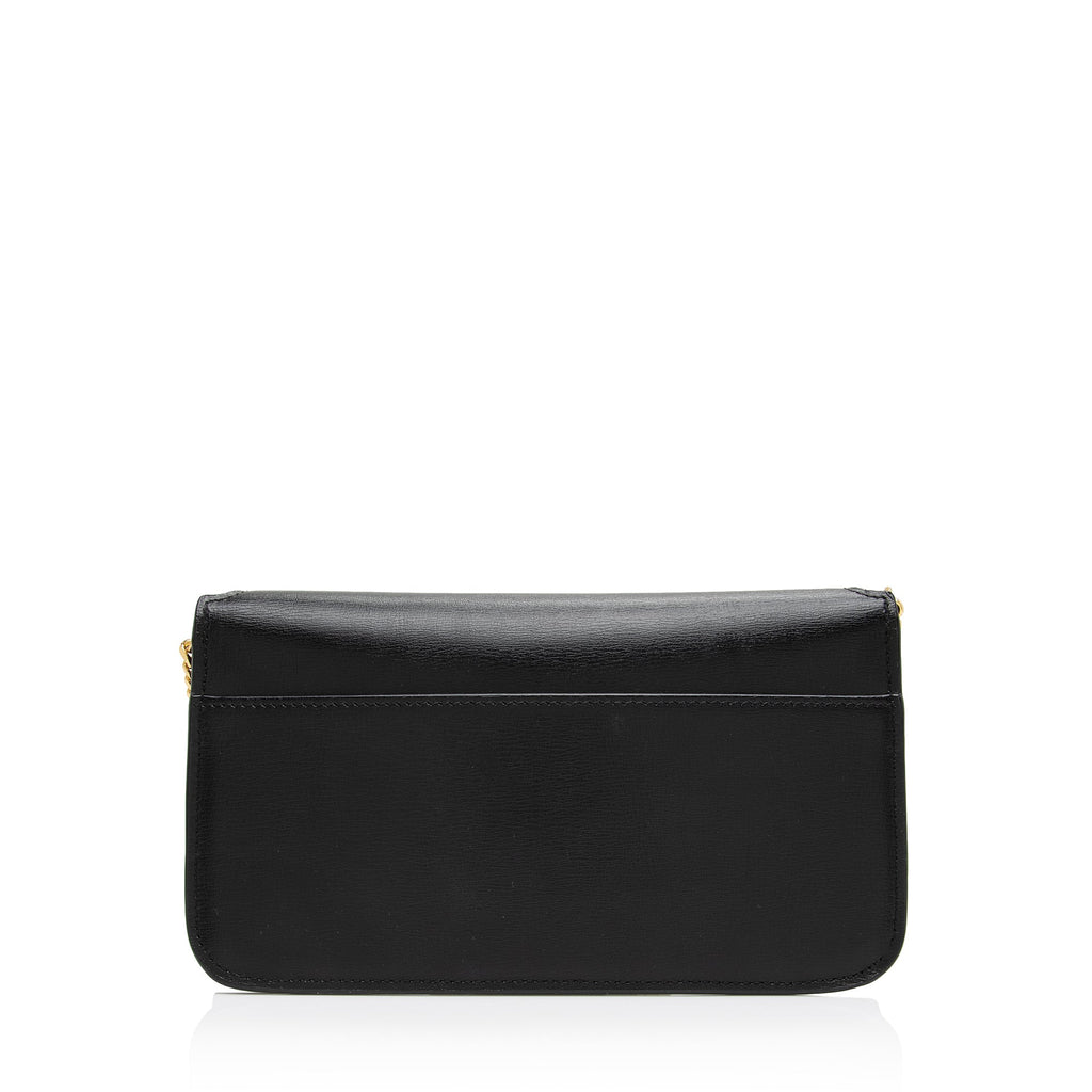 Saint Laurent Smooth Calfskin Monogram Phone Holder Shoulder Bag (SHF-A9QRvt)