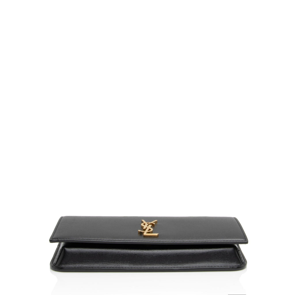 Saint Laurent Smooth Calfskin Monogram Phone Holder Shoulder Bag (SHF-ma6enh)