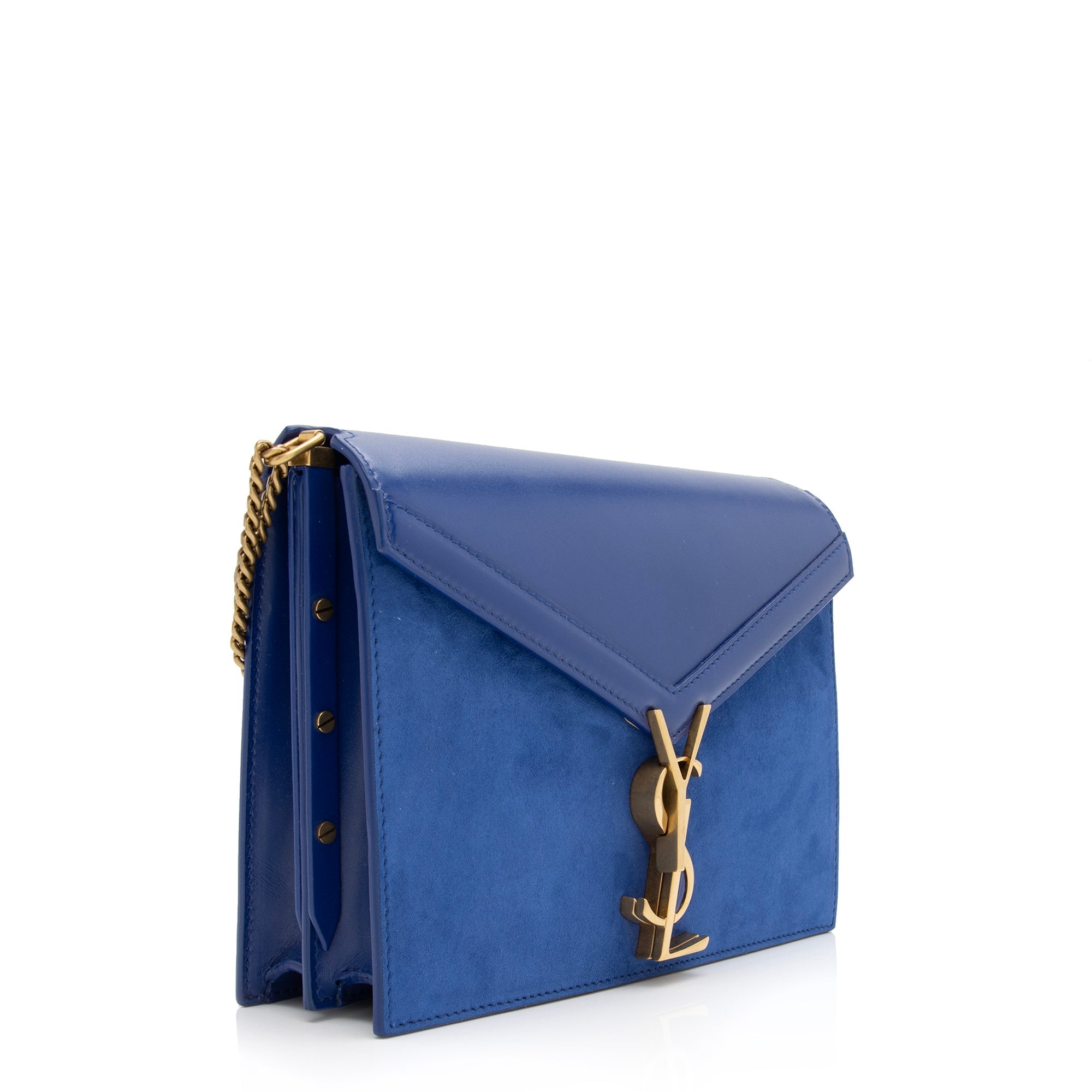 Saint Laurent Smooth Calfskin Saude Monogram Cassandra Medium Chain Bag (SHF-23932)