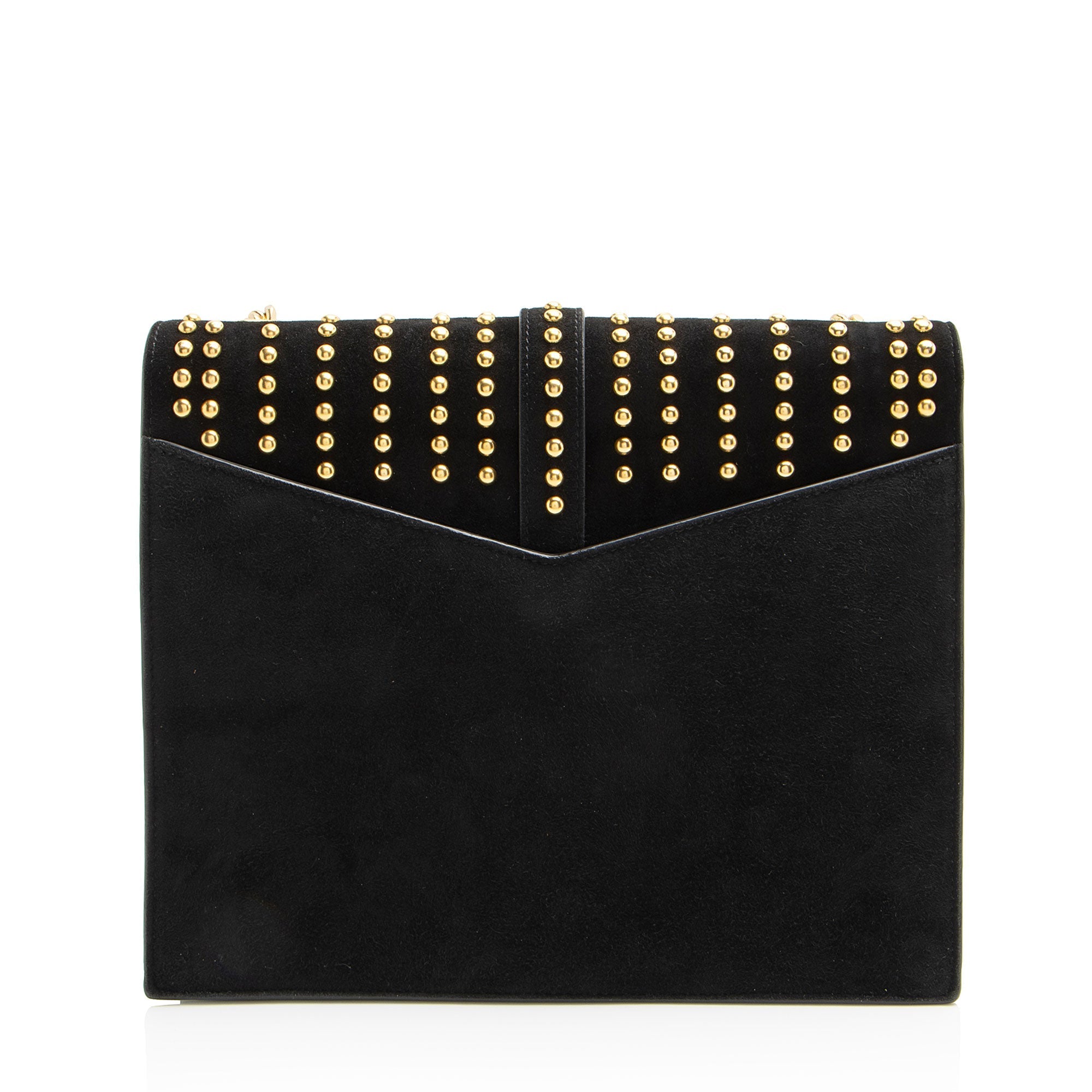 Saint Laurent Studded Suede Monogram Sulpice Medium Shoulder Bag