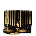 Saint Laurent Studded Suede Monogram Sulpice Medium Shoulder Bag