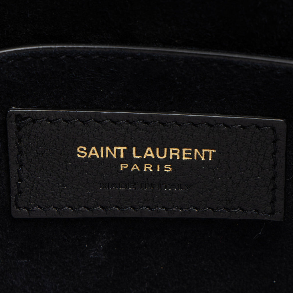 Saint Laurent Studded Suede Monogram Sulpice Medium Shoulder Bag
