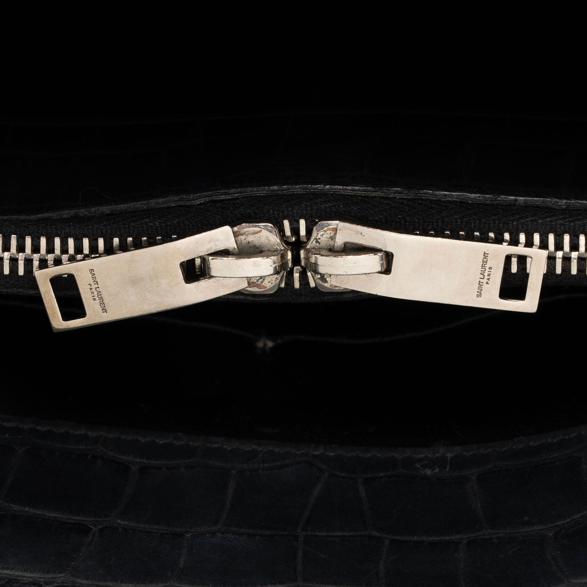 Saint Laurent Suede Croc Embossed Sac De Jour Small Tote (SHF-KNTdV6)
