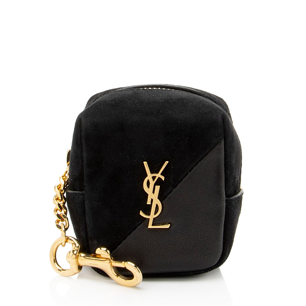 Saint Laurent Suede Lambskin Monogram Jaime Cube Charm