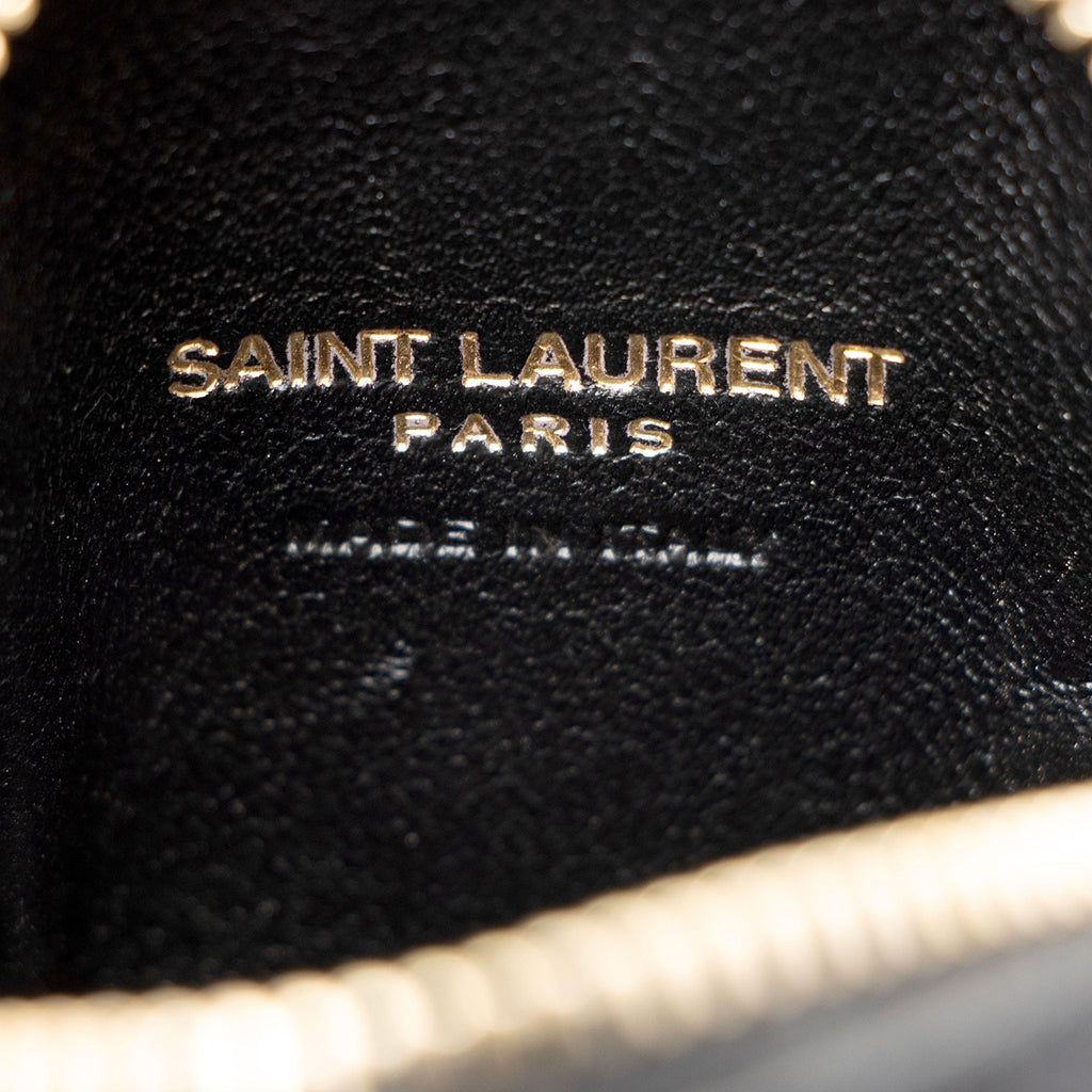 Saint Laurent Suede Lambskin Monogram Jaime Cube Charm