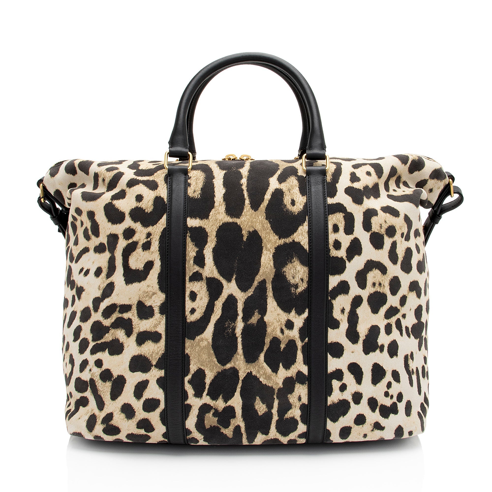 Saint Laurent Suede Leopard Print Camden Tote (SHF-YPOyM8)
