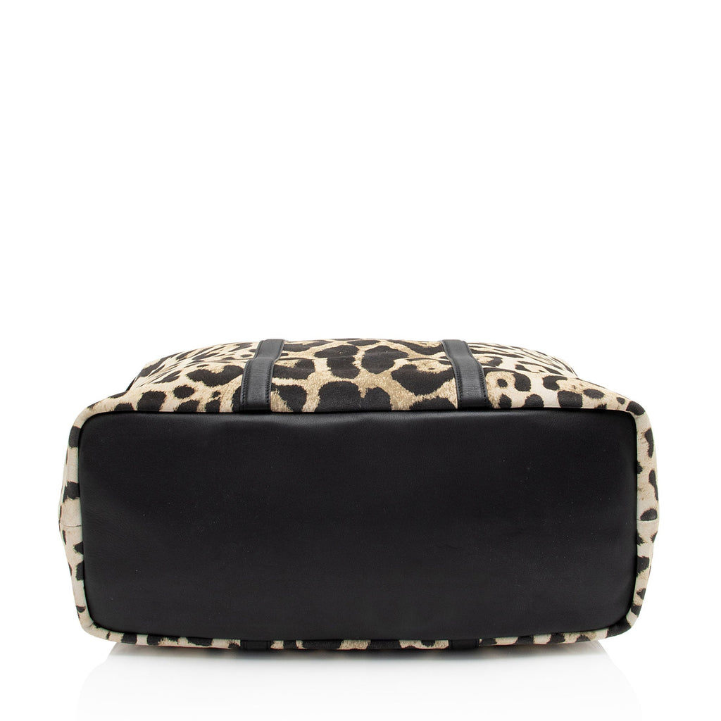 Saint Laurent Suede Leopard Print Camden Tote (SHF-YPOyM8)