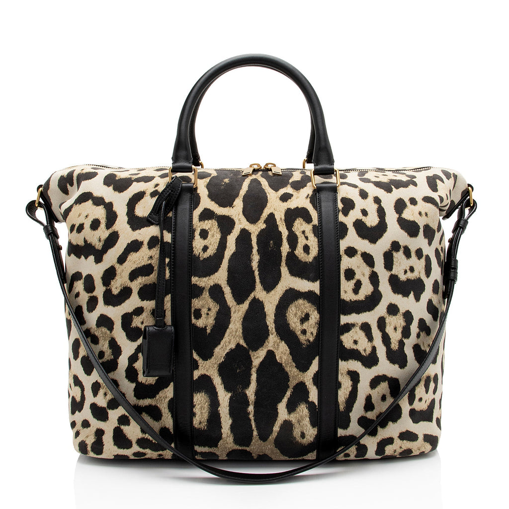 Saint Laurent Suede Leopard Print Camden Tote (SHF-YPOyM8)