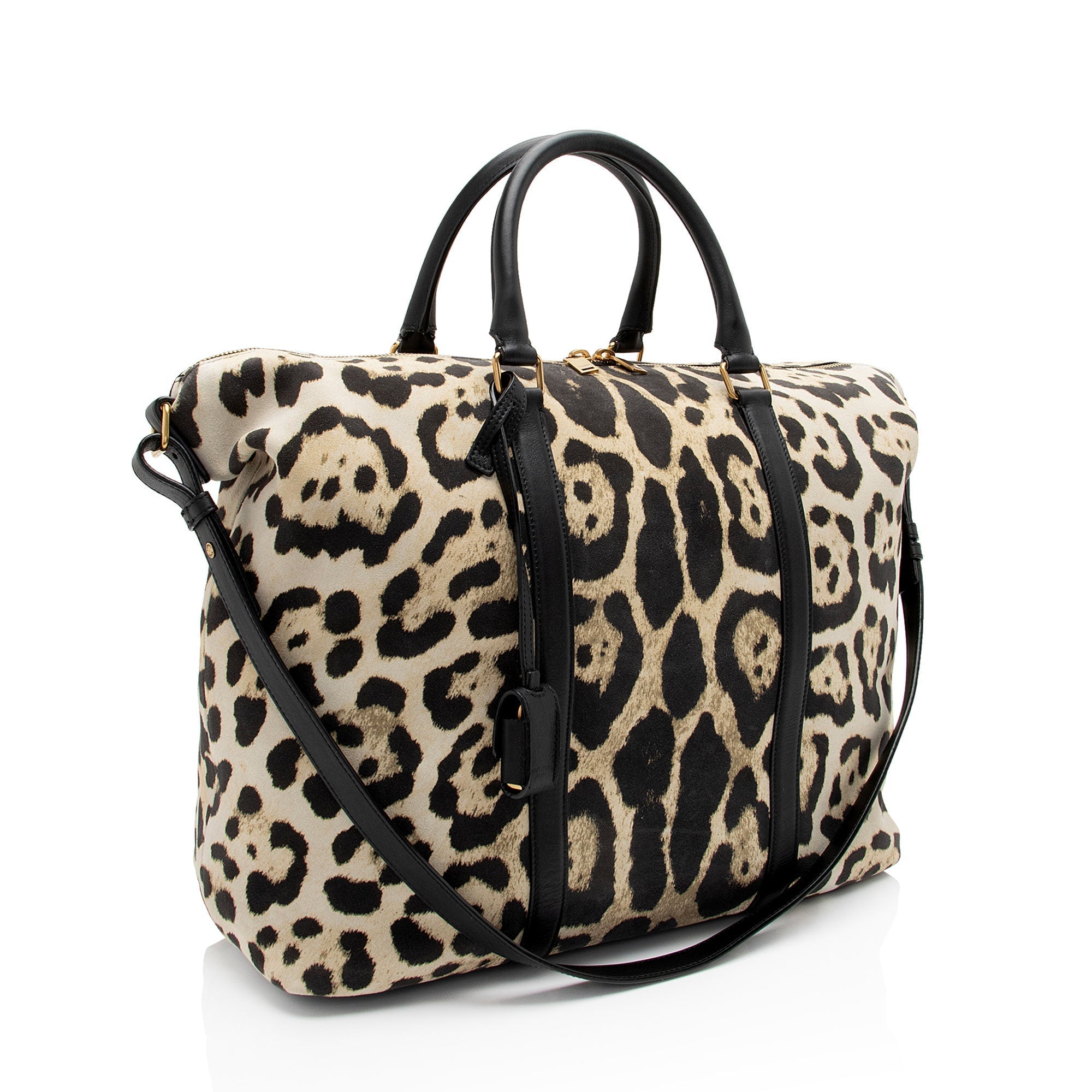 Saint Laurent Suede Leopard Print Camden Tote (SHF-YPOyM8)