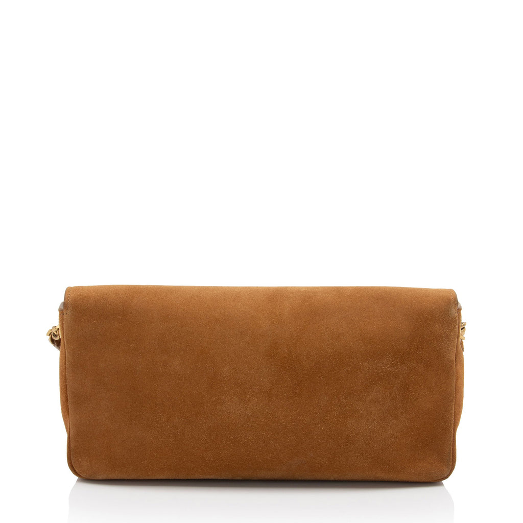 Saint Laurent Suede Monogram Kate 99 Tassel Shoulder Bag (SHF-5iTIHq)