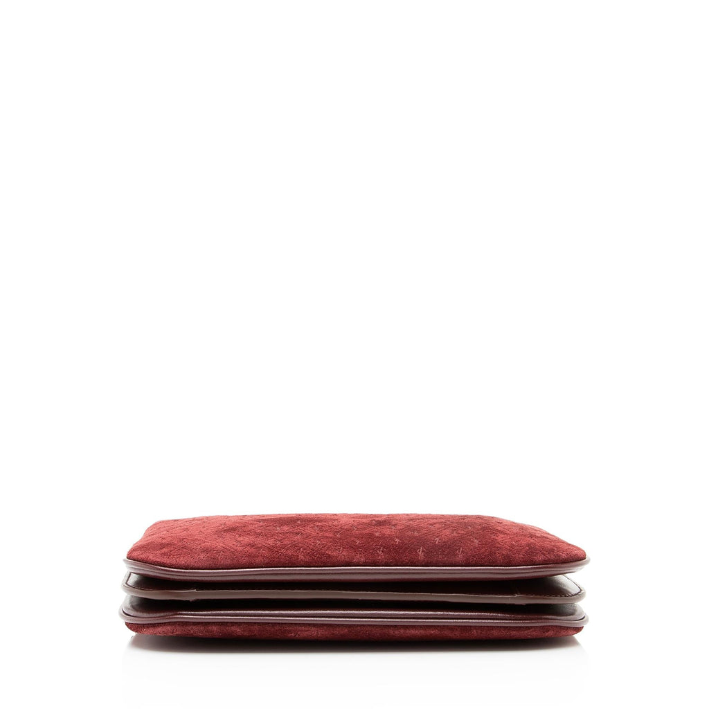 Saint Laurent Suede Monogram King Palm Crossbody (SHF-23057)