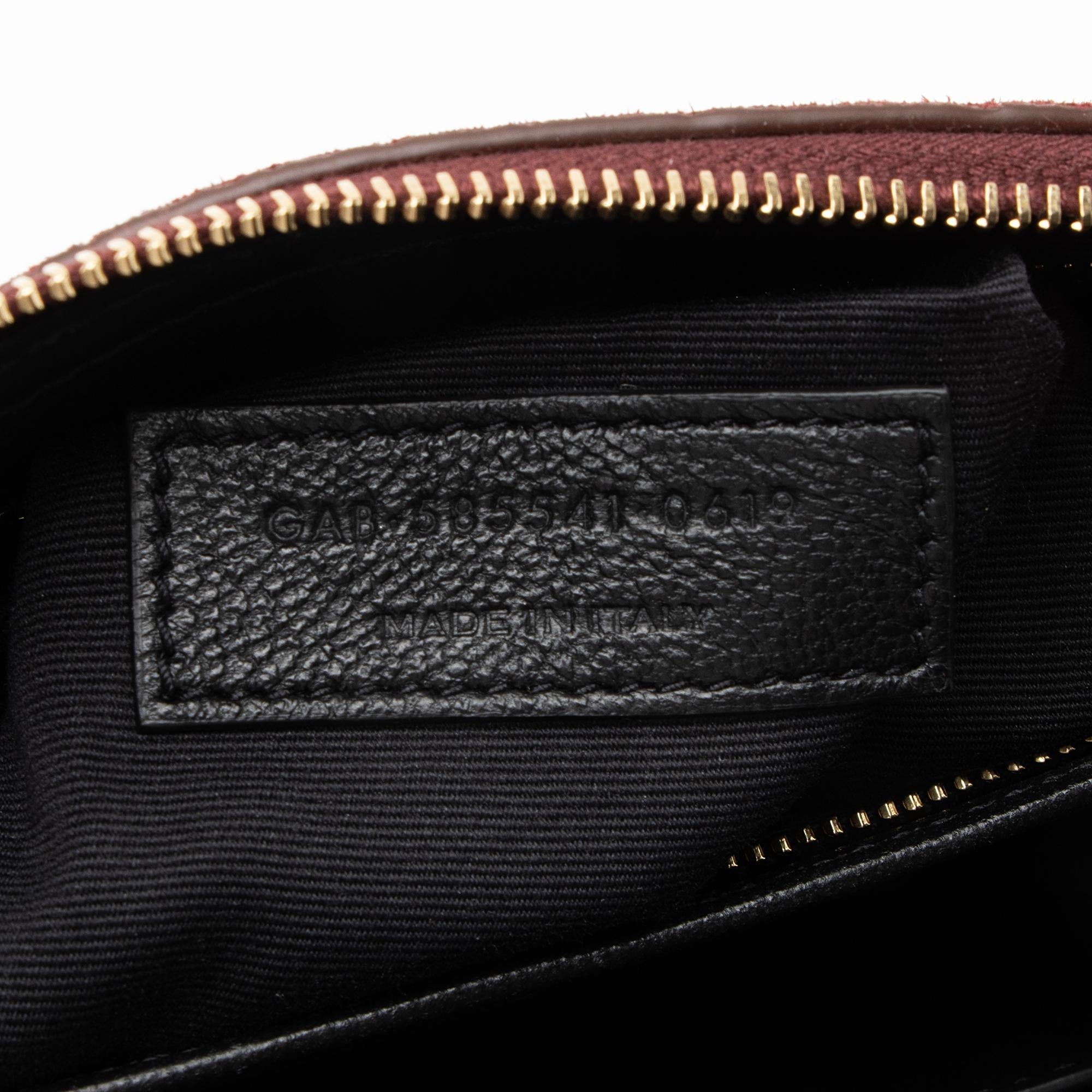 Saint Laurent Suede Monogram King Palm Crossbody (SHF-23057)