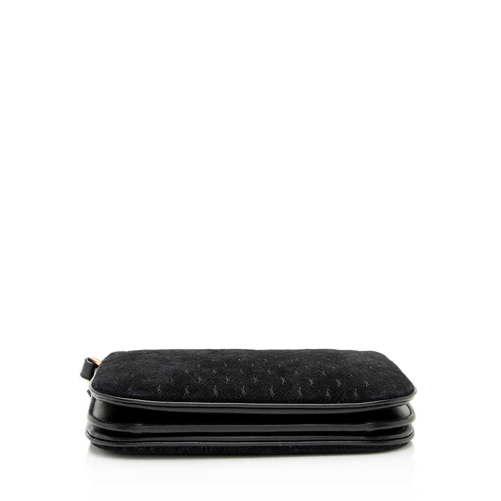 Saint Laurent Suede Monogram King Palm Crossbody Bag (SHF-eGBpnw)