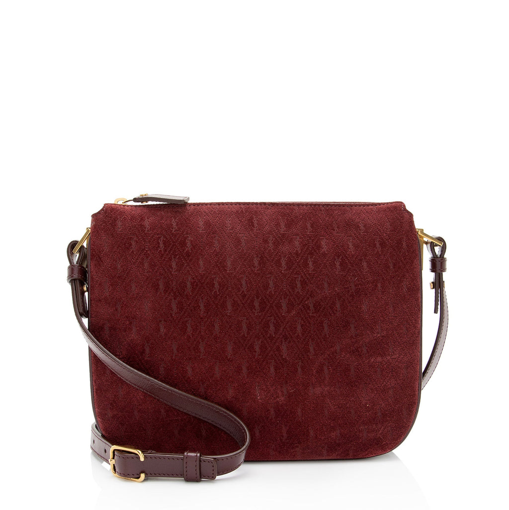 Saint Laurent Suede Monogram King Palm Crossbody (SHF-hGGyi1)