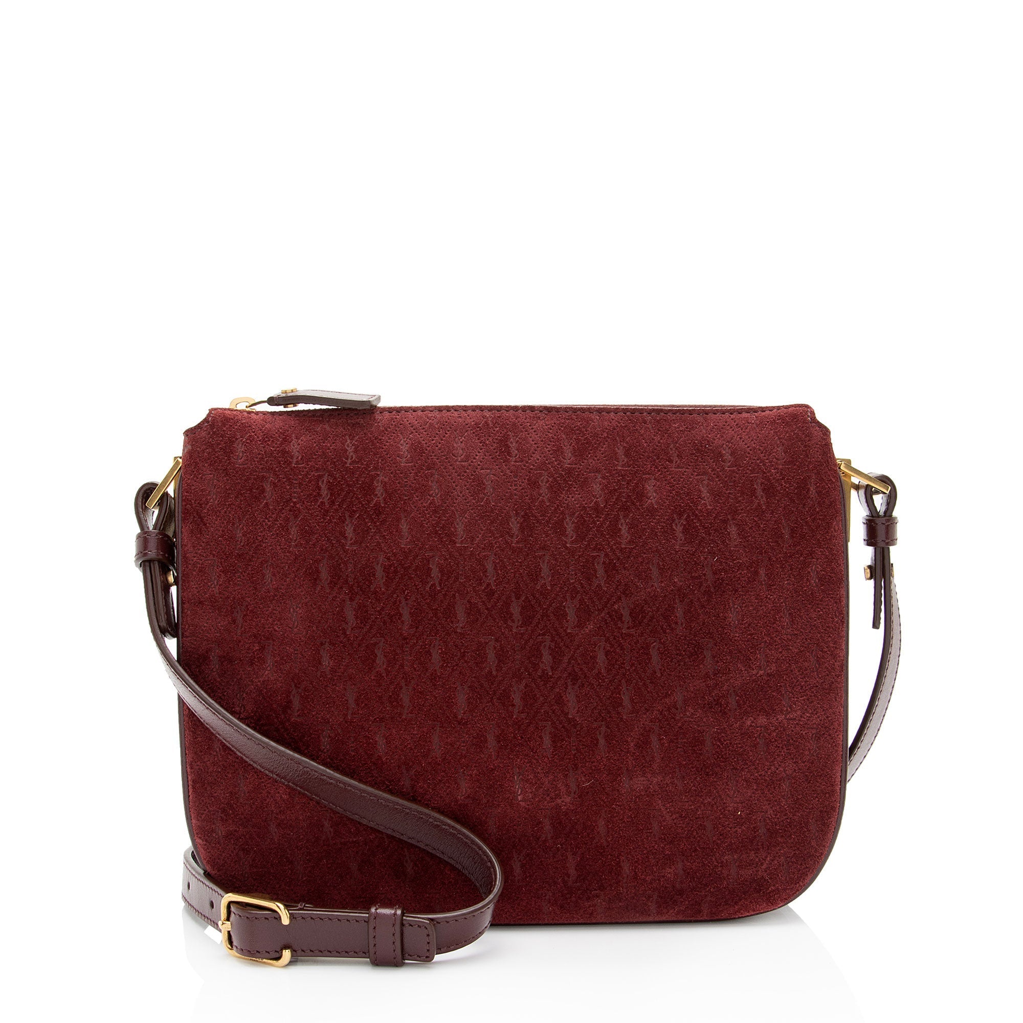 Saint Laurent Suede Monogram King Palm Crossbody (SHF-hGGyi1)