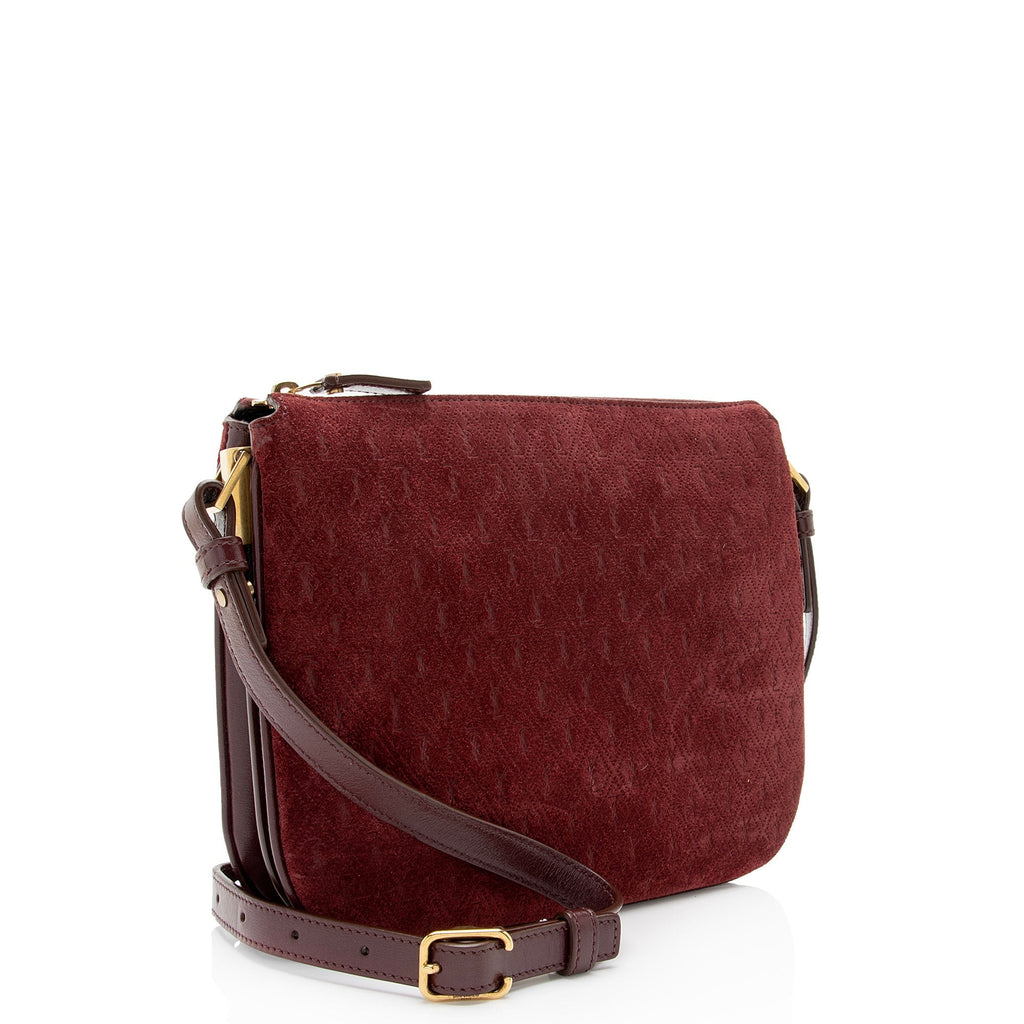 Saint Laurent Suede Monogram King Palm Crossbody (SHF-hGGyi1)