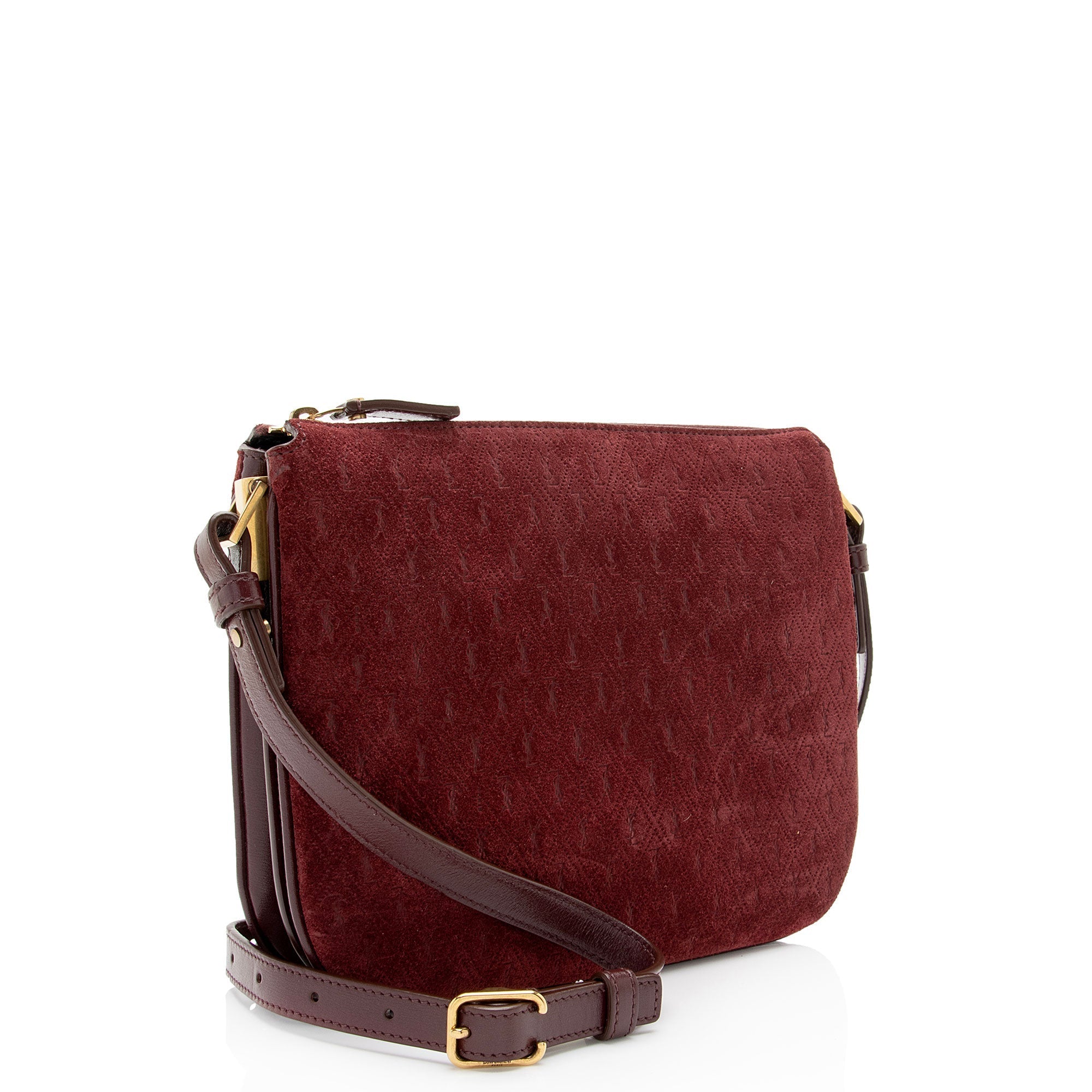 Saint Laurent Suede Monogram King Palm Crossbody (SHF-hGGyi1)