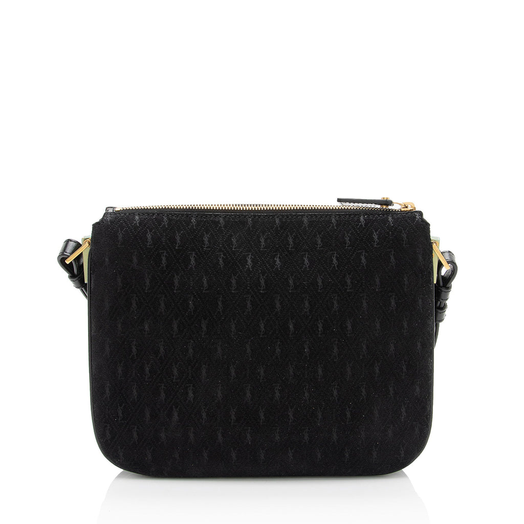 Saint Laurent Suede Monogram King Palm Crossbody
