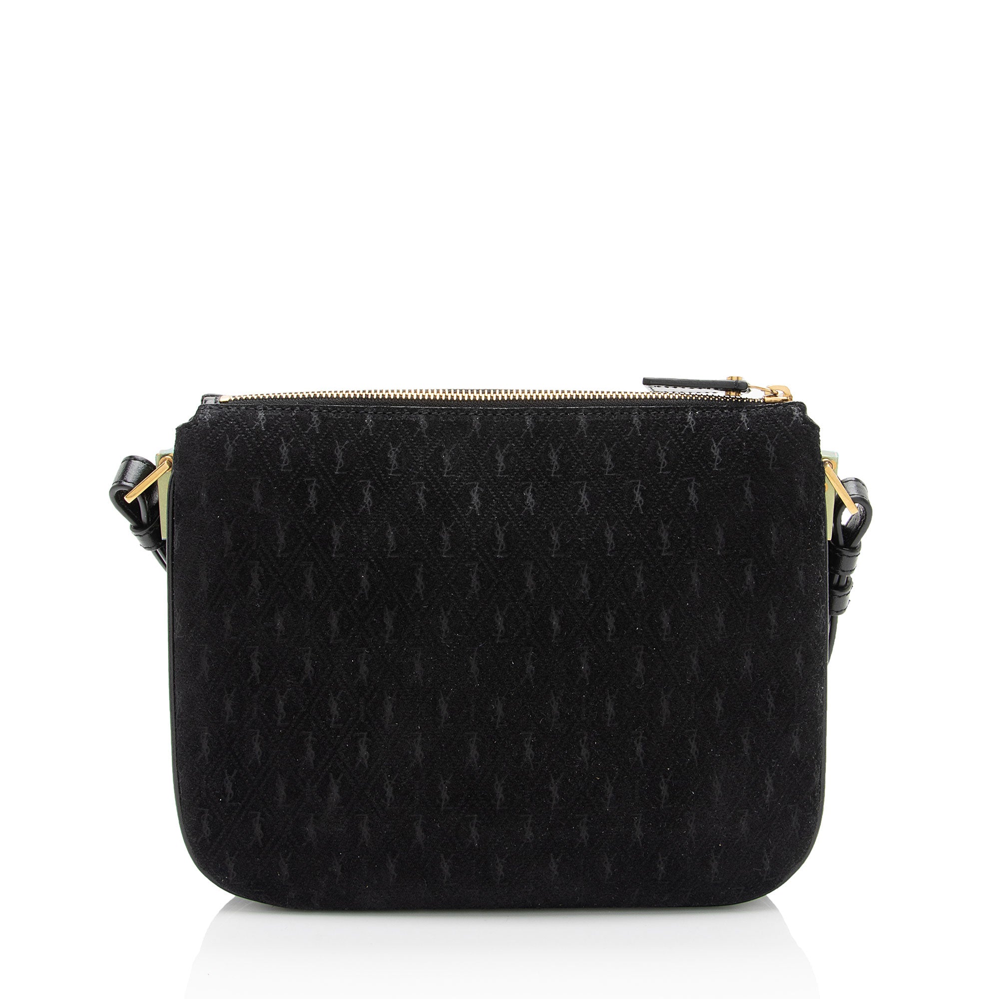 Saint Laurent Suede Monogram King Palm Crossbody