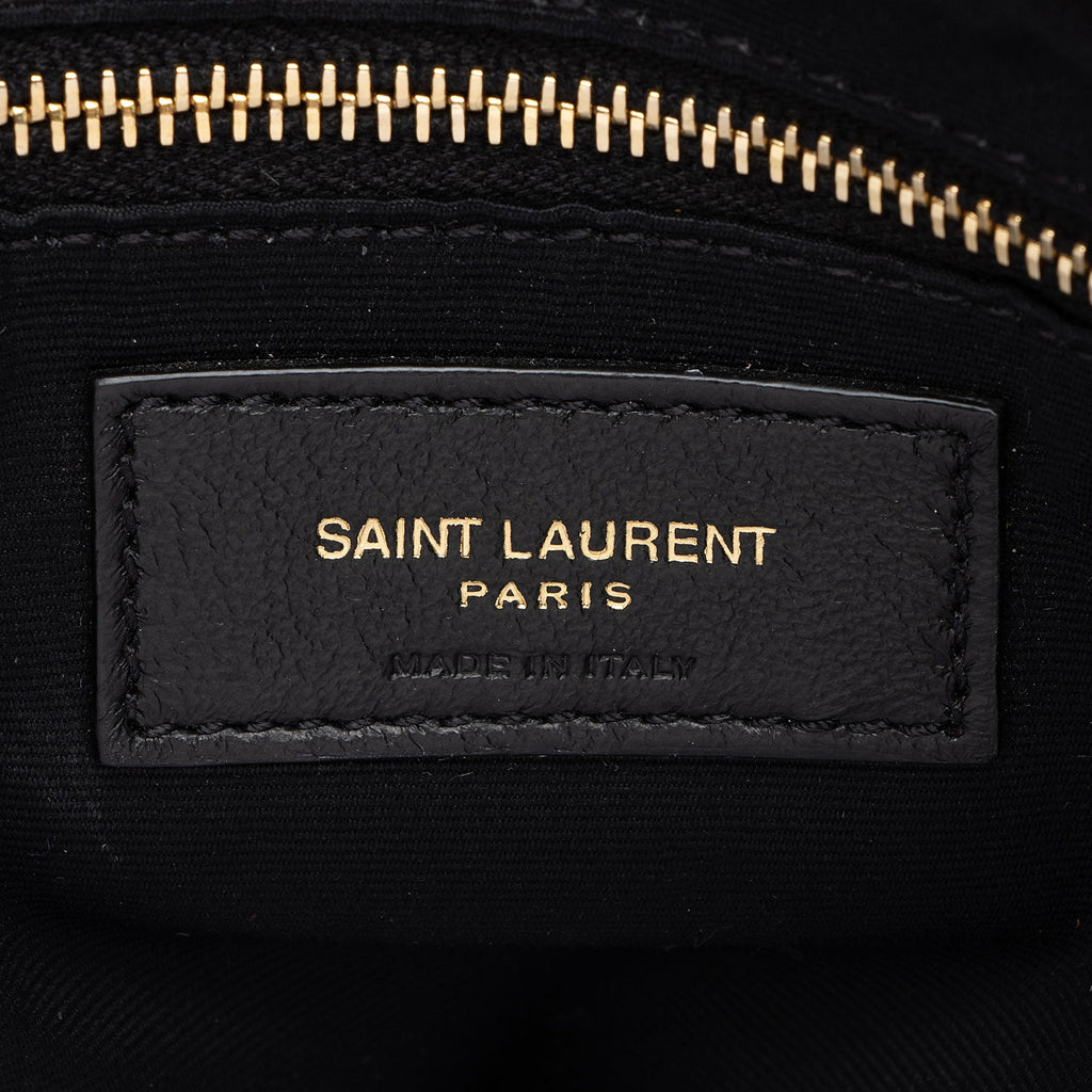 Saint Laurent Suede Monogram LouLou Chain Medium Shoulder Bag