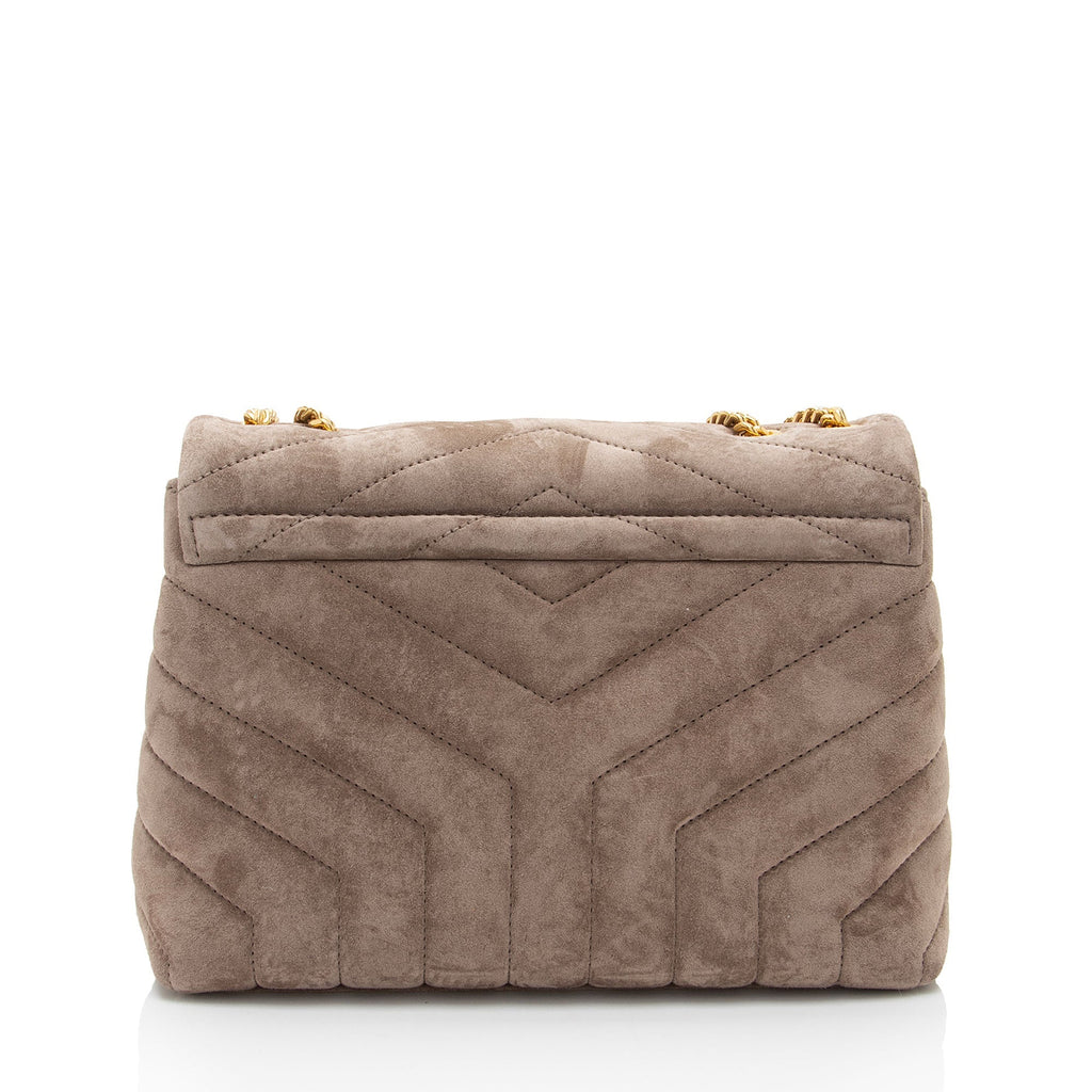 Saint Laurent Suede Monogram LouLou Chain Small Crossbody (SHF-JtlYPP)