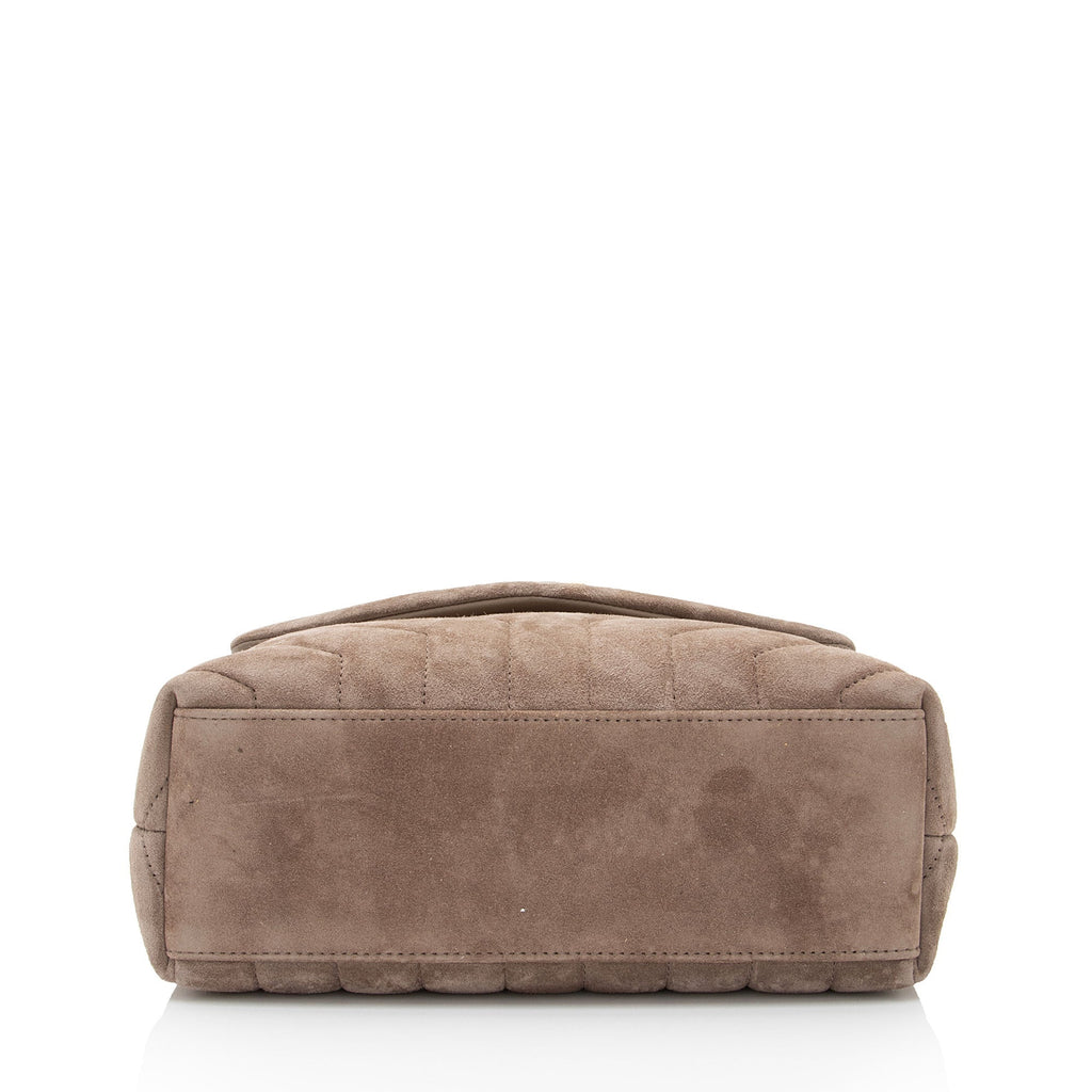 Saint Laurent Suede Monogram LouLou Chain Small Crossbody (SHF-JtlYPP)