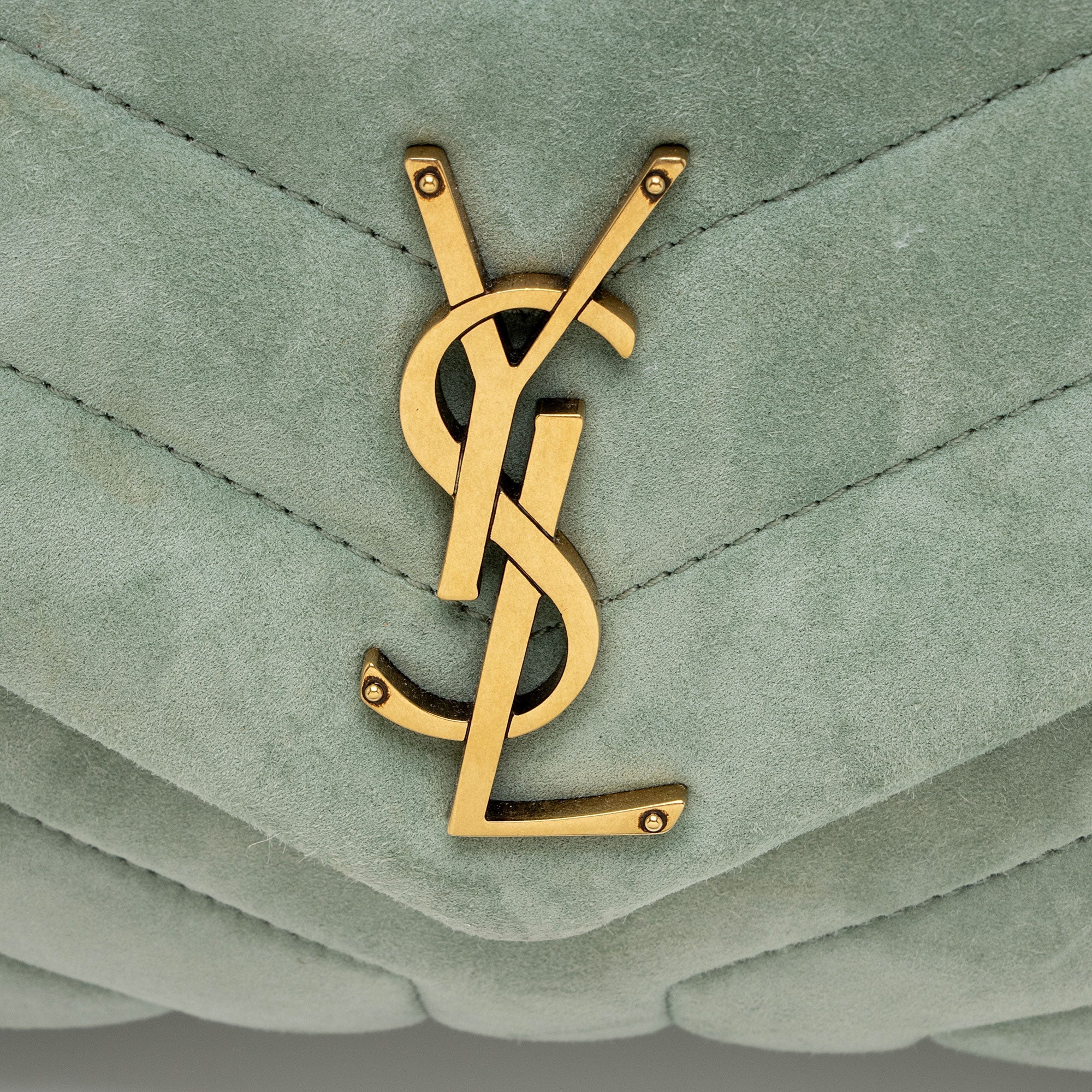 Saint Laurent Suede Monogram LouLou Chain Small Crossbody Bag (SHF-5HorIW)