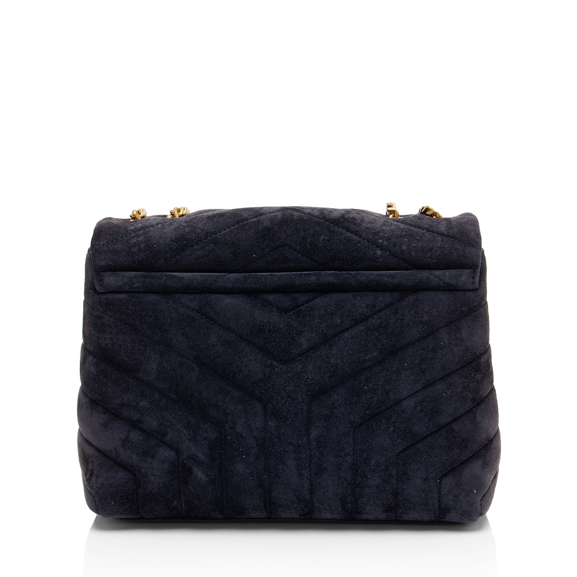 Saint Laurent Suede Monogram LouLou Chain Small Crossbody