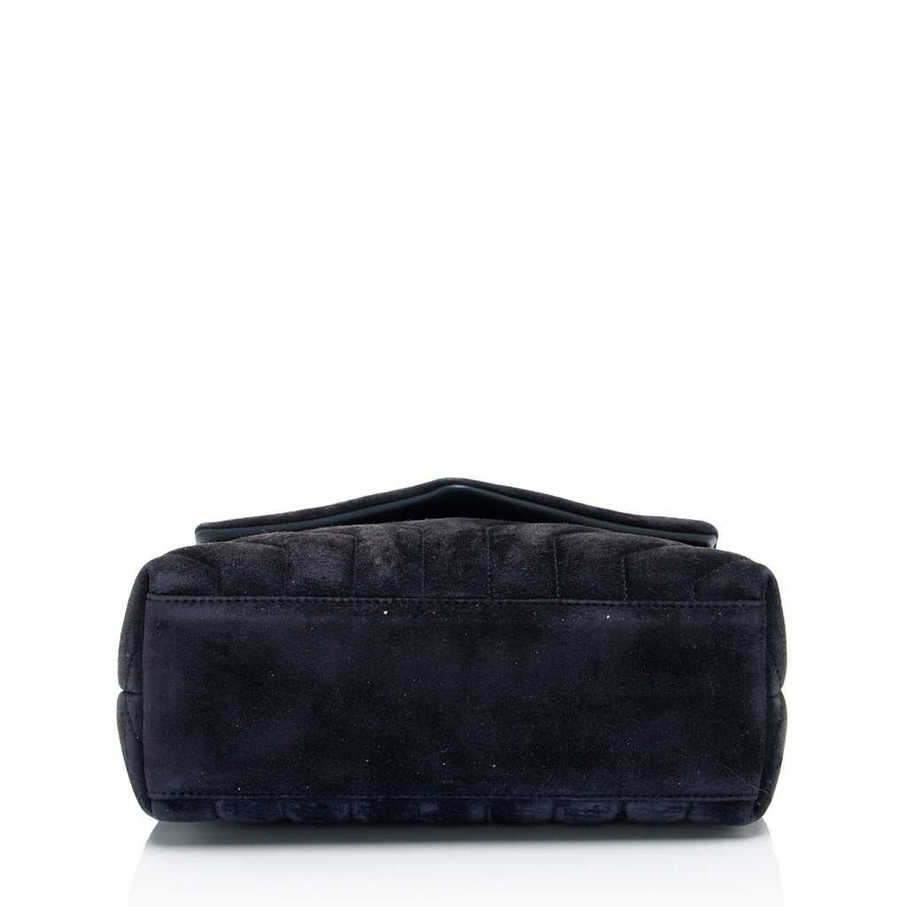 Saint Laurent Suede Monogram LouLou Chain Small Crossbody