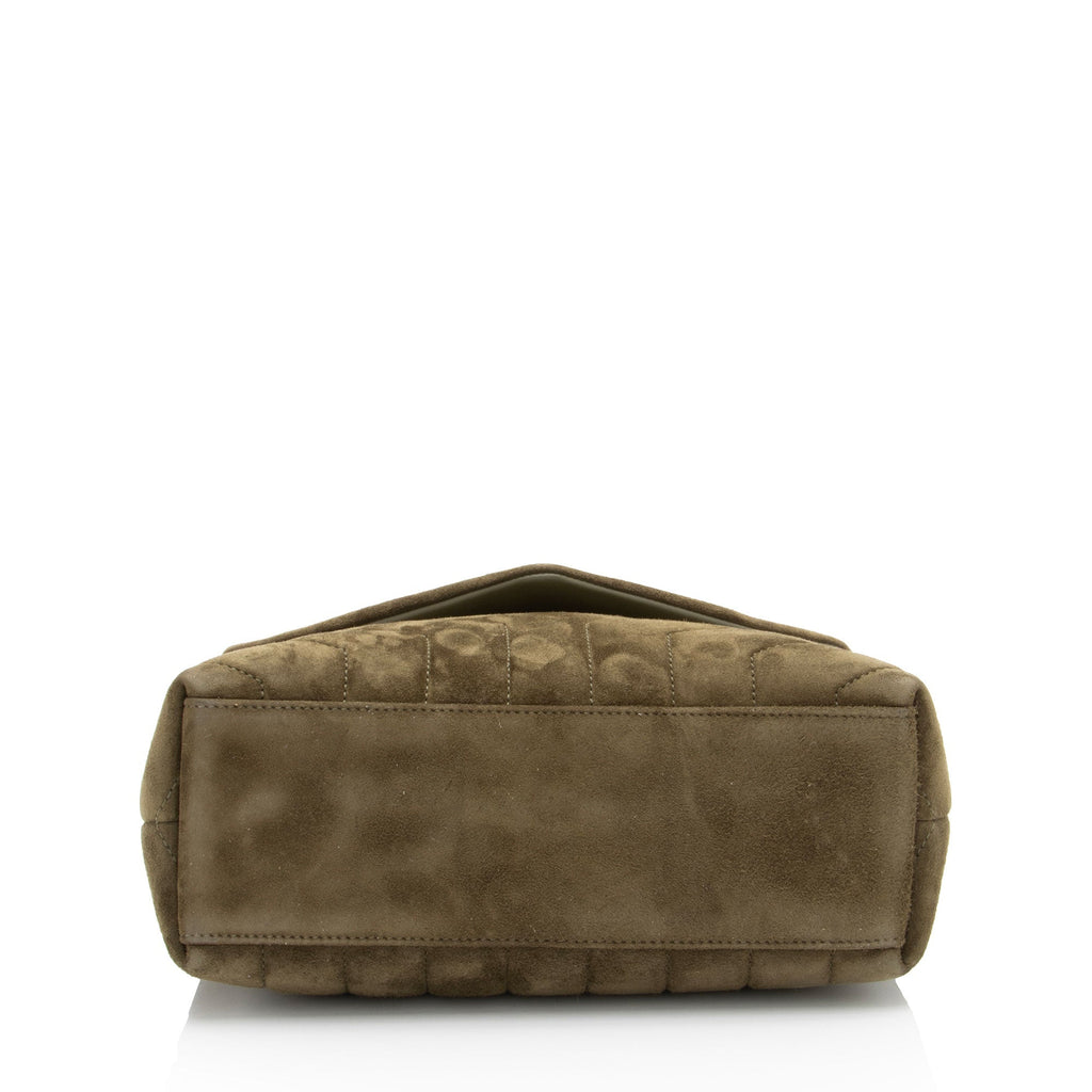 Saint Laurent Suede Monogram LouLou Chain Small Crossbody