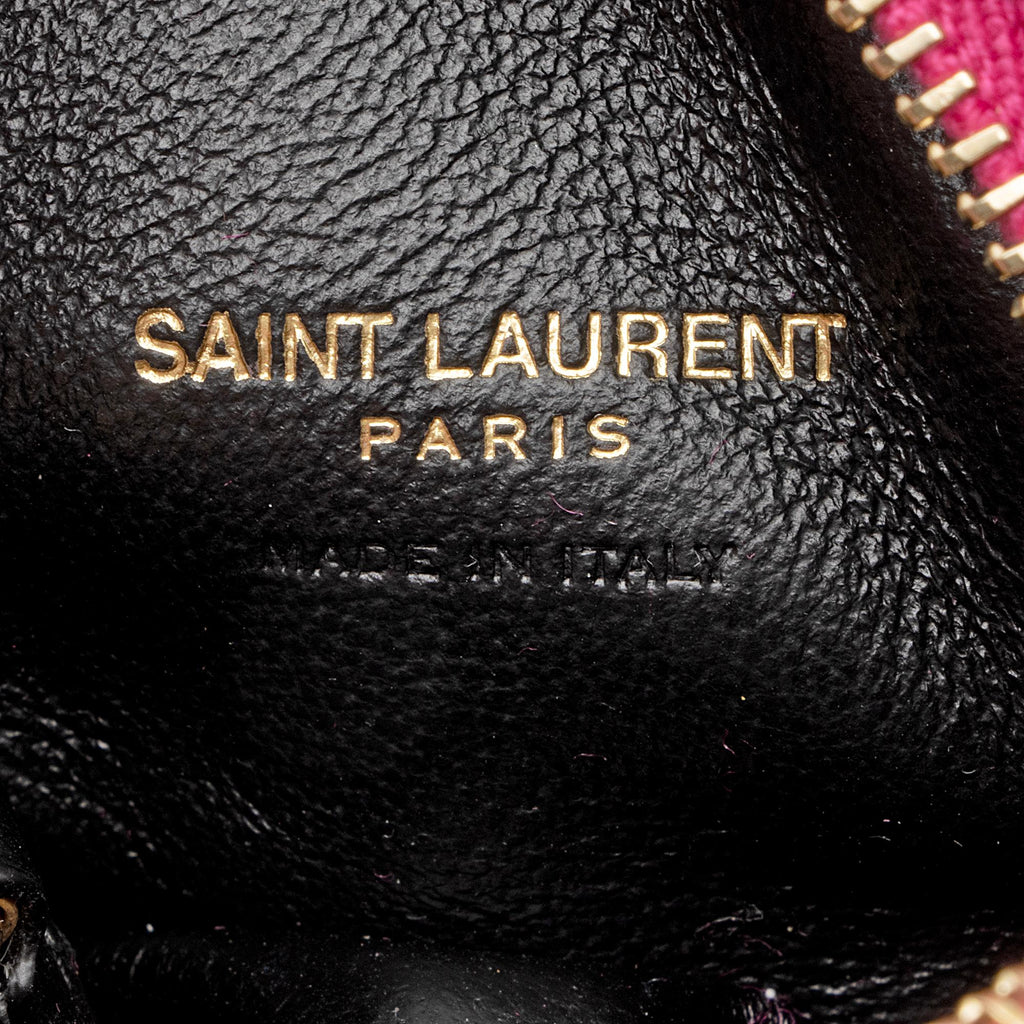 Saint Laurent Tweed Lambskin Monogram Jaime Cube Charm (SHF-LTFDpm)
