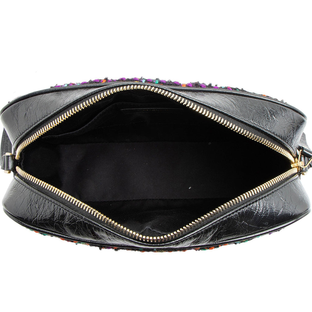 Saint Laurent Tweed Monogram Lou Camera Bag